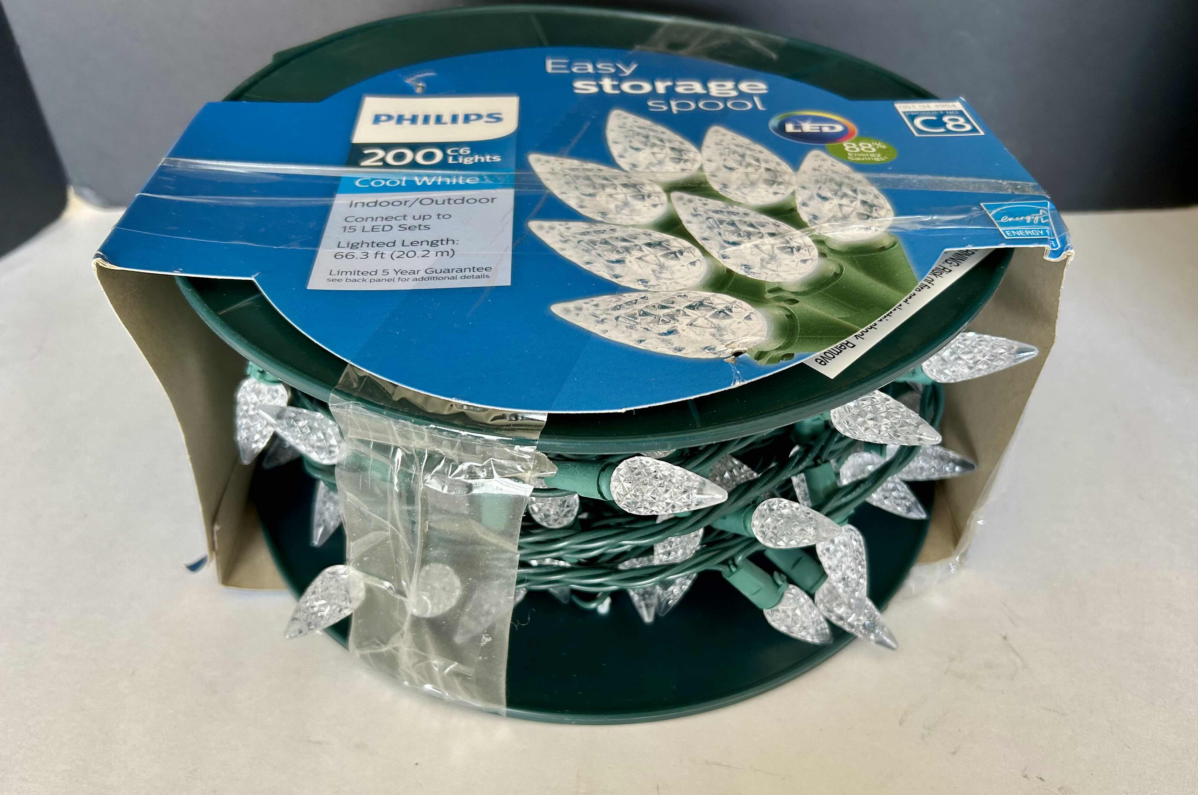 Photo 1 of BRAND NEW PHILLIPS 200 COOL WHITE INDOOR OUTDOOR LIGHTS ON EASY STORAGE SPOOL