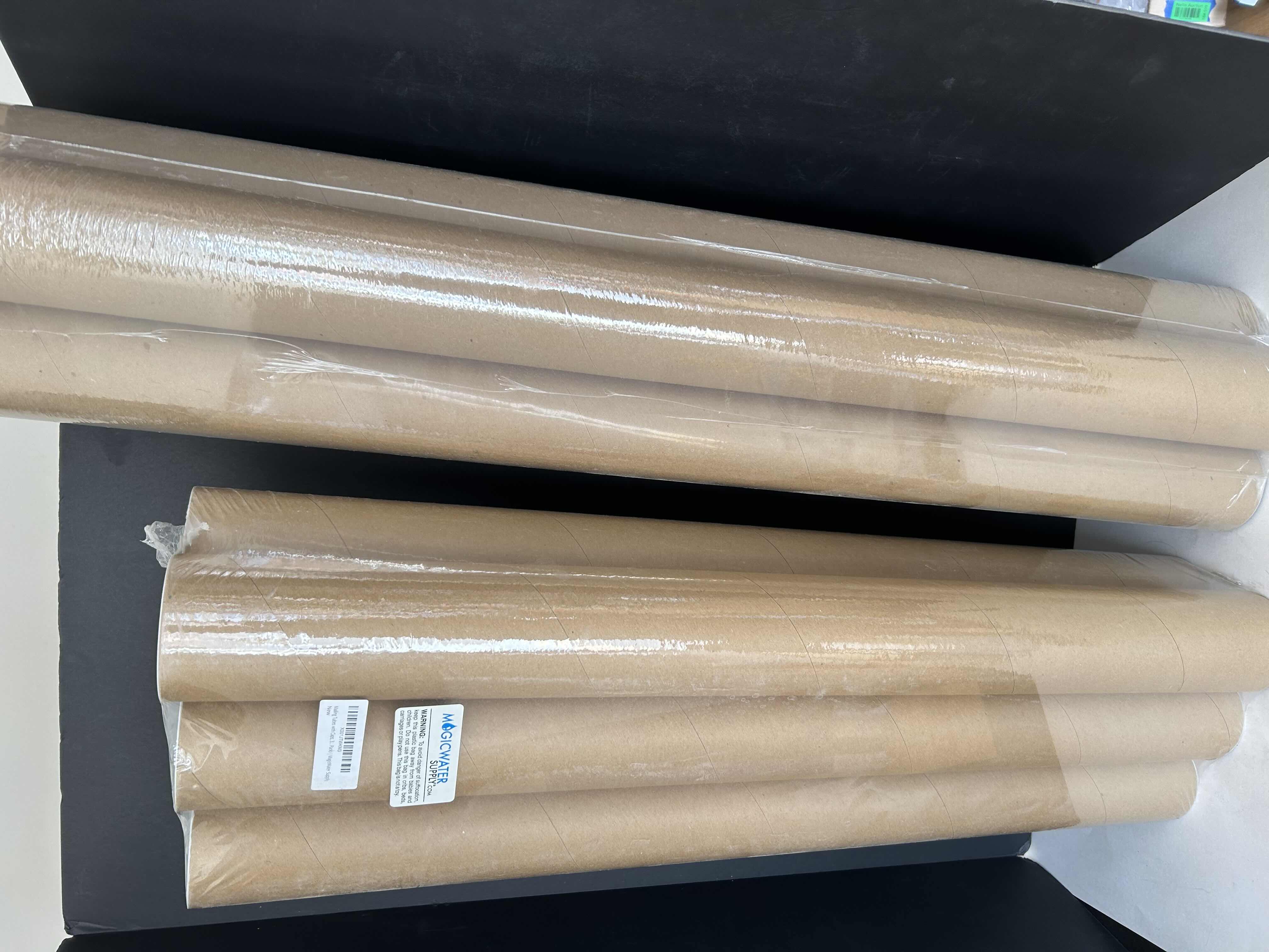 Photo 1 of 2 BRAND NEW PACKAGES OF CARDBOARD TUBES WITH PLASTIC END CAPS