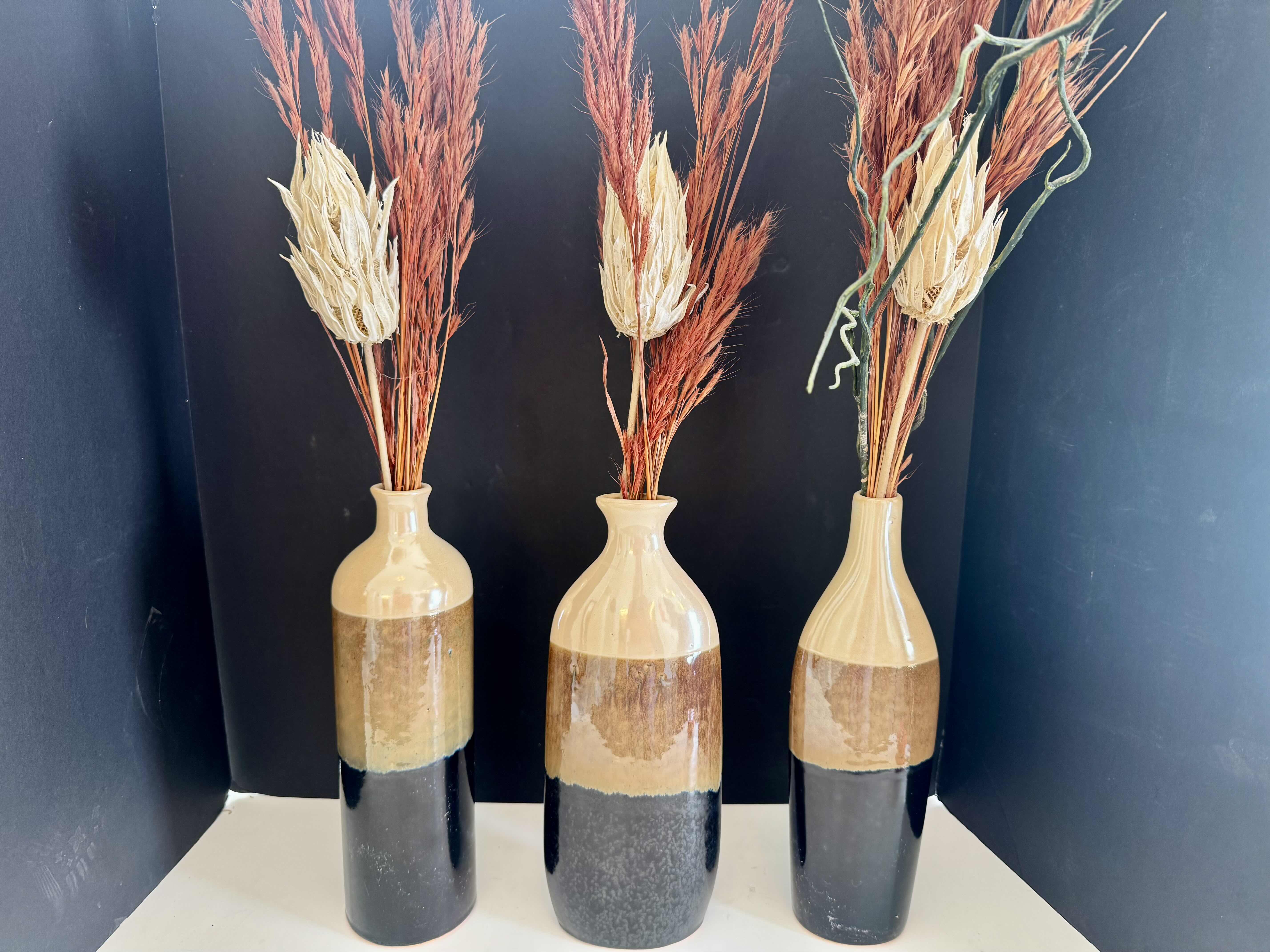 Photo 1 of 3 GLAZED CERAMIC VASES H12”