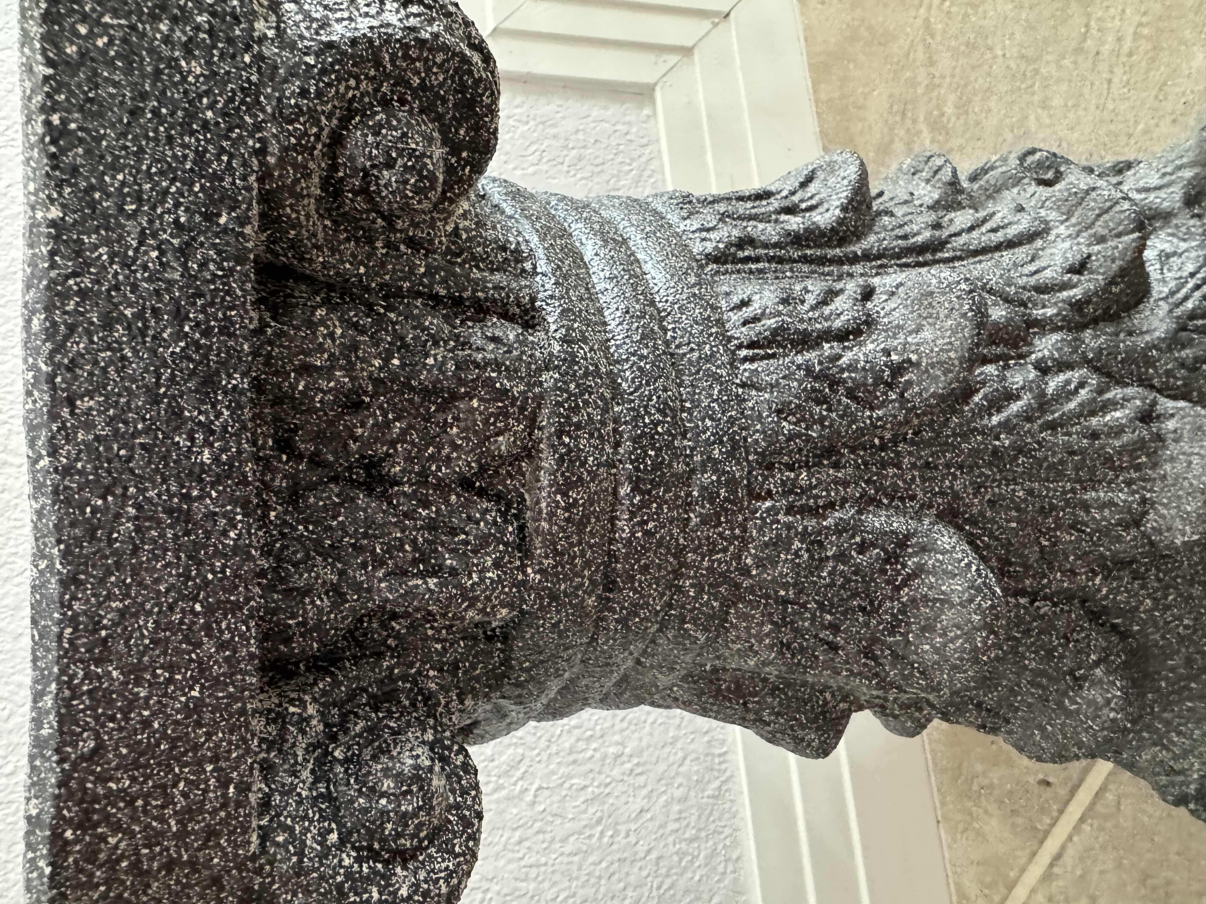 View 6 of 2 PLANT STANDS- 1) CAST PLANT STAND IN LIGHT GREY 8” X H16” and 1) CAST PLANT STAND IN DARK GREY 8” X H15”
