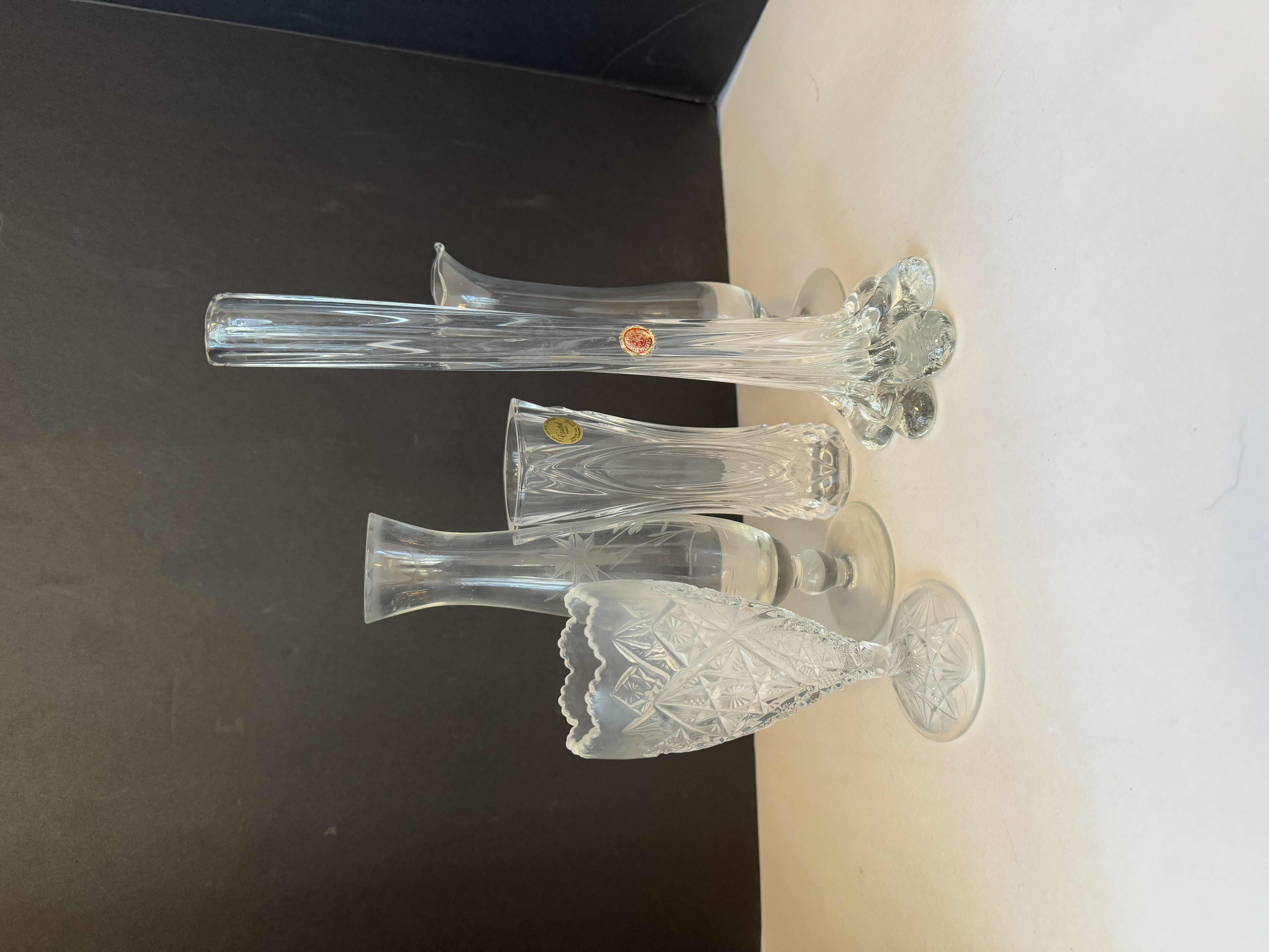 Photo 1 of 5-HOME DECOR ITEMS - VINTAGE EUROPEAN LEAD CRYSTAL VASES AND GOBLET