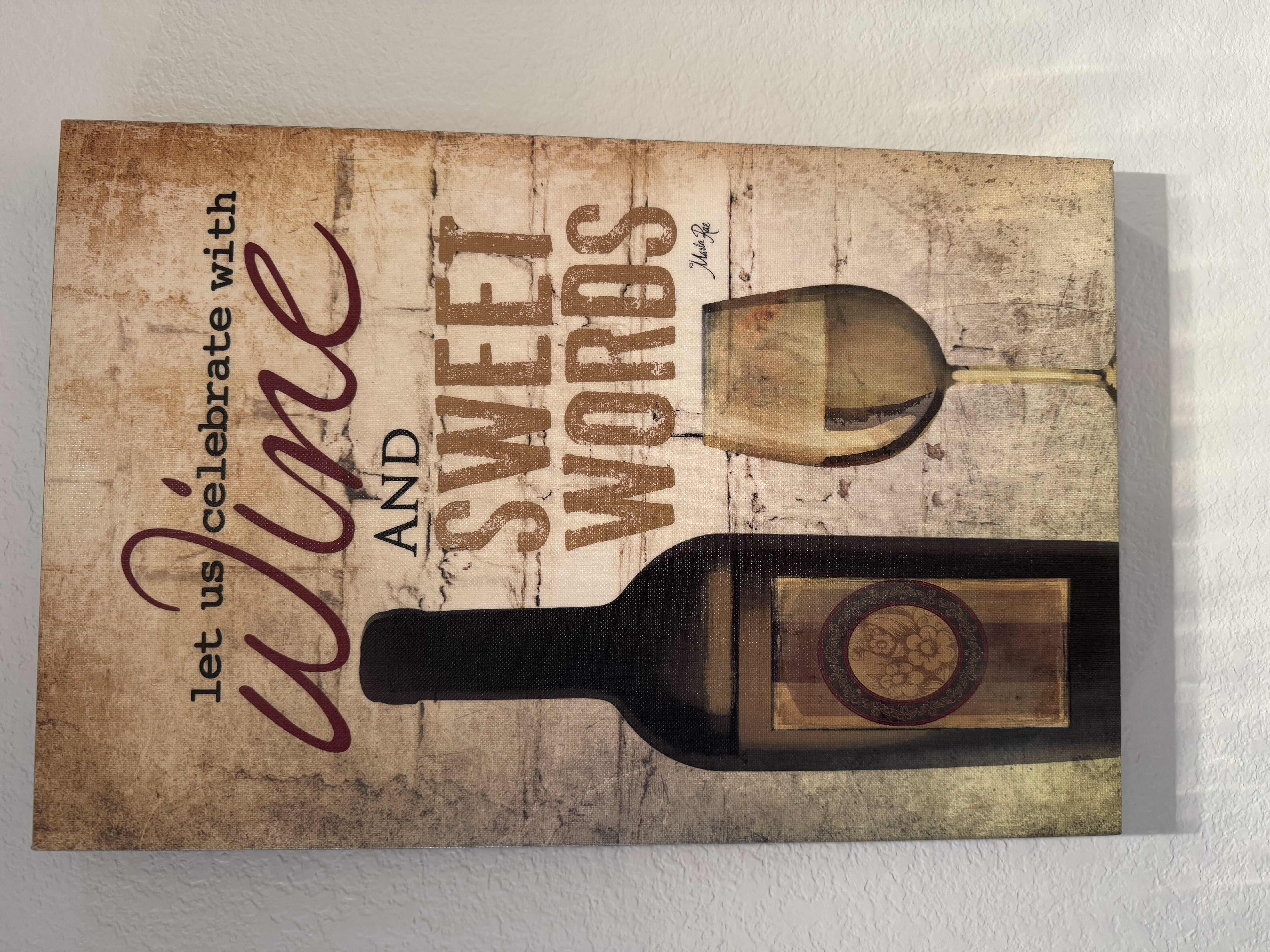 Photo 1 of 12“ x 18“ WINE CANVAS ARTWORK