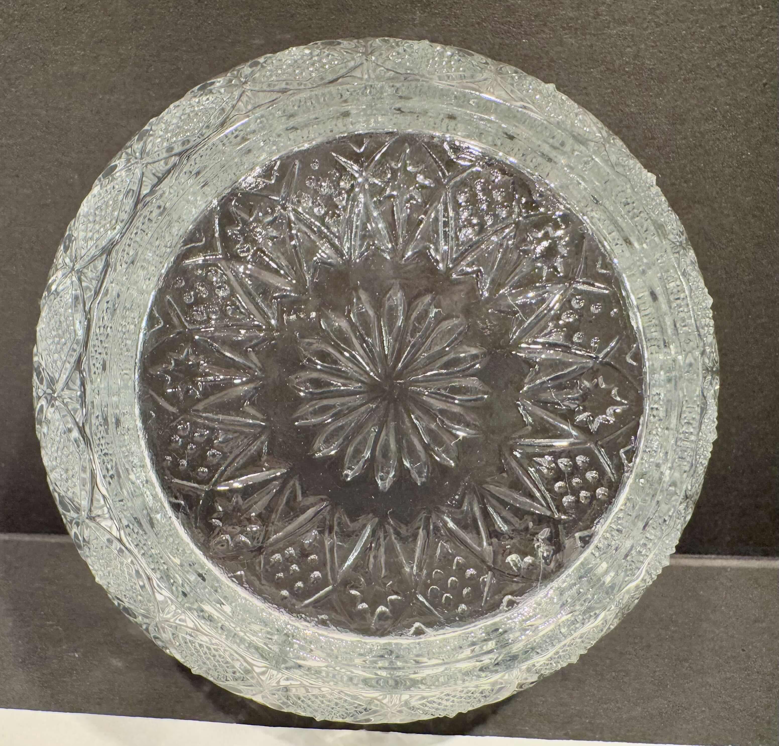 Photo 1 of 5 -CRYSTAL SERVING BOWLS/PLATTERS 2-6” SMALL PLATTERS, 1-4.5” BOWL, 1-5” BOWL, 1-6” FOOTED BOWL