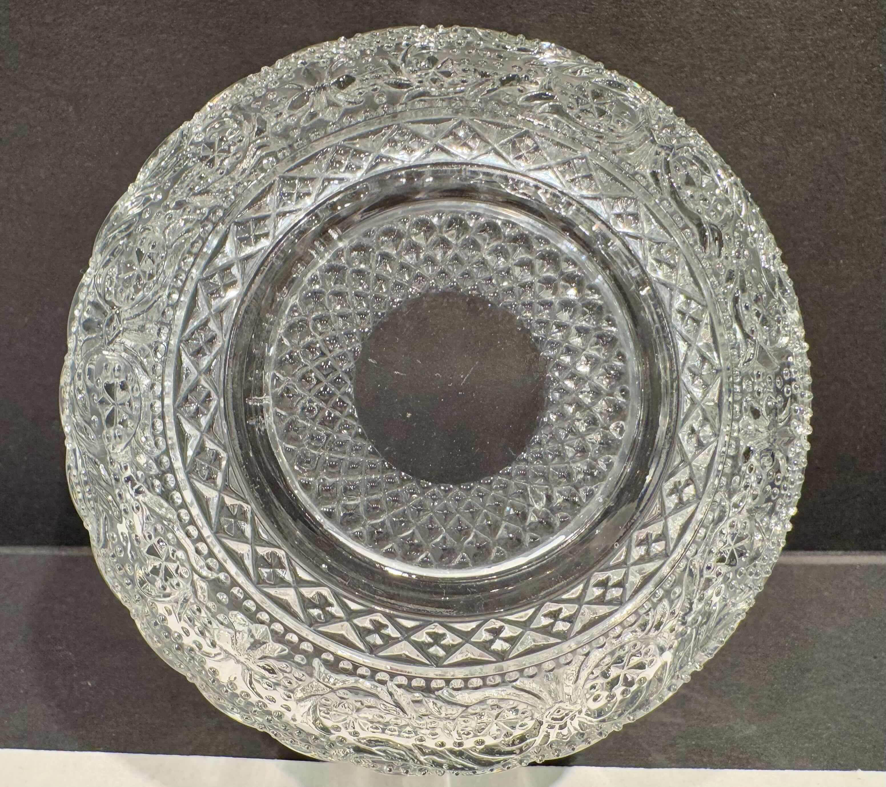 Photo 1 of 5 -CRYSTAL SERVING BOWLS/PLATTERS 2-6” SMALL PLATTERS, 1-4.5” BOWL, 1-5” BOWL, 1-6” FOOTED BOWL