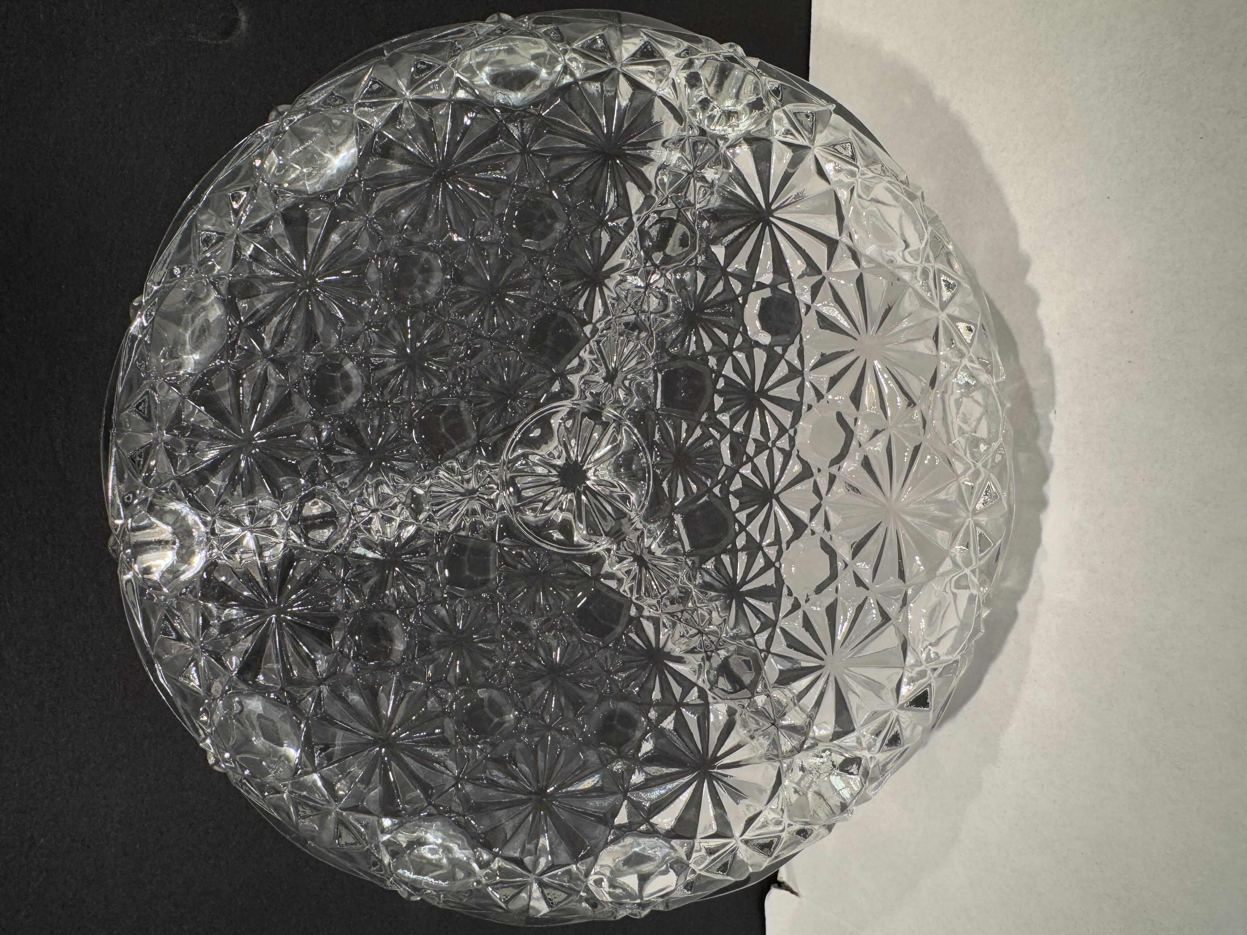 Photo 1 of 3 CRYSTAL PIECES. 1-9” DIVIDED SERVING DISH, 1- 7.5” DIVIDED SERVING DISH, 1- CRYSTAL ASHTRAY