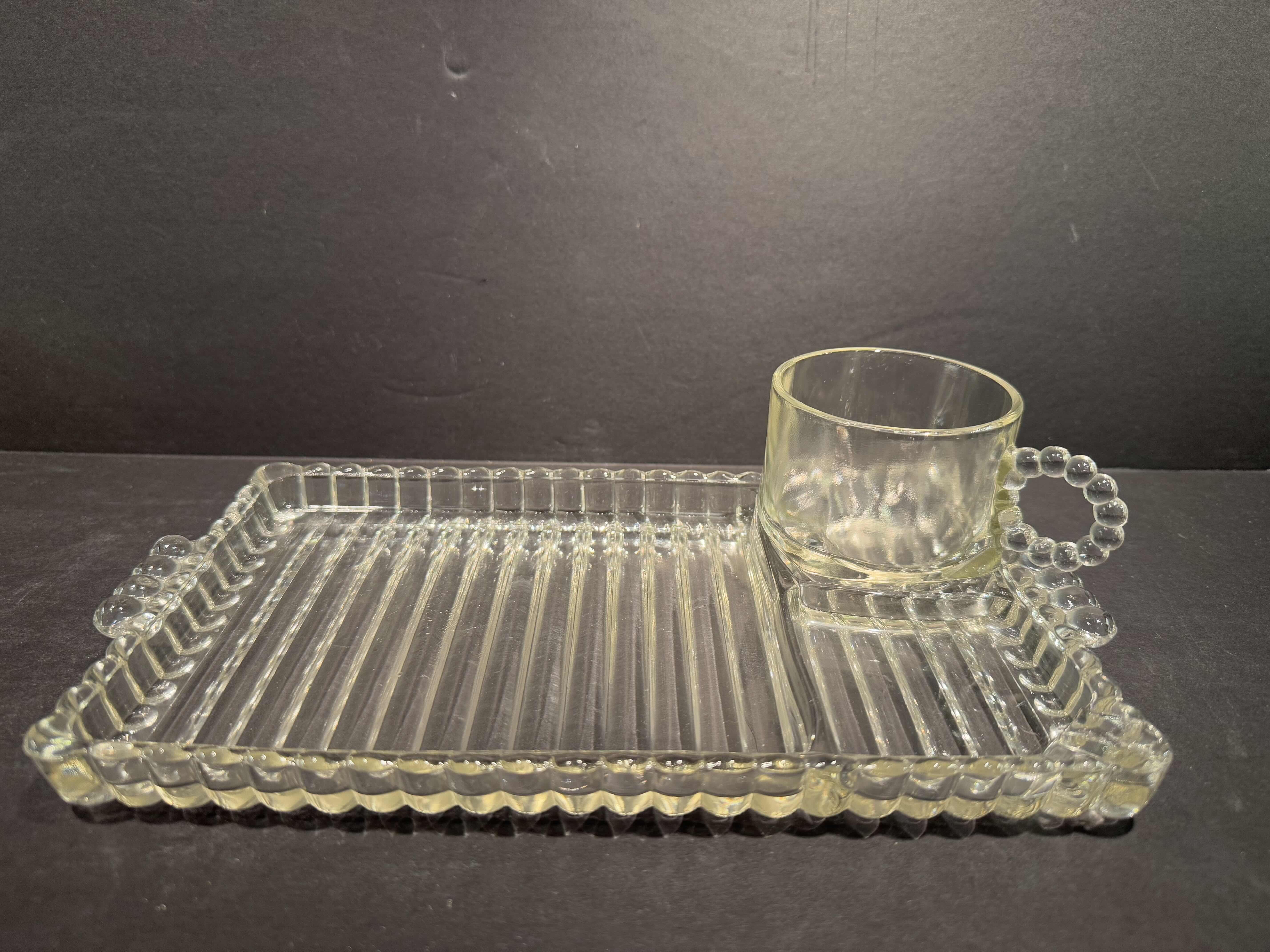 Photo 1 of 4 SETS OF 1940’s HAZEL ATLAS SIP AND SMOKE SNACK SETS 