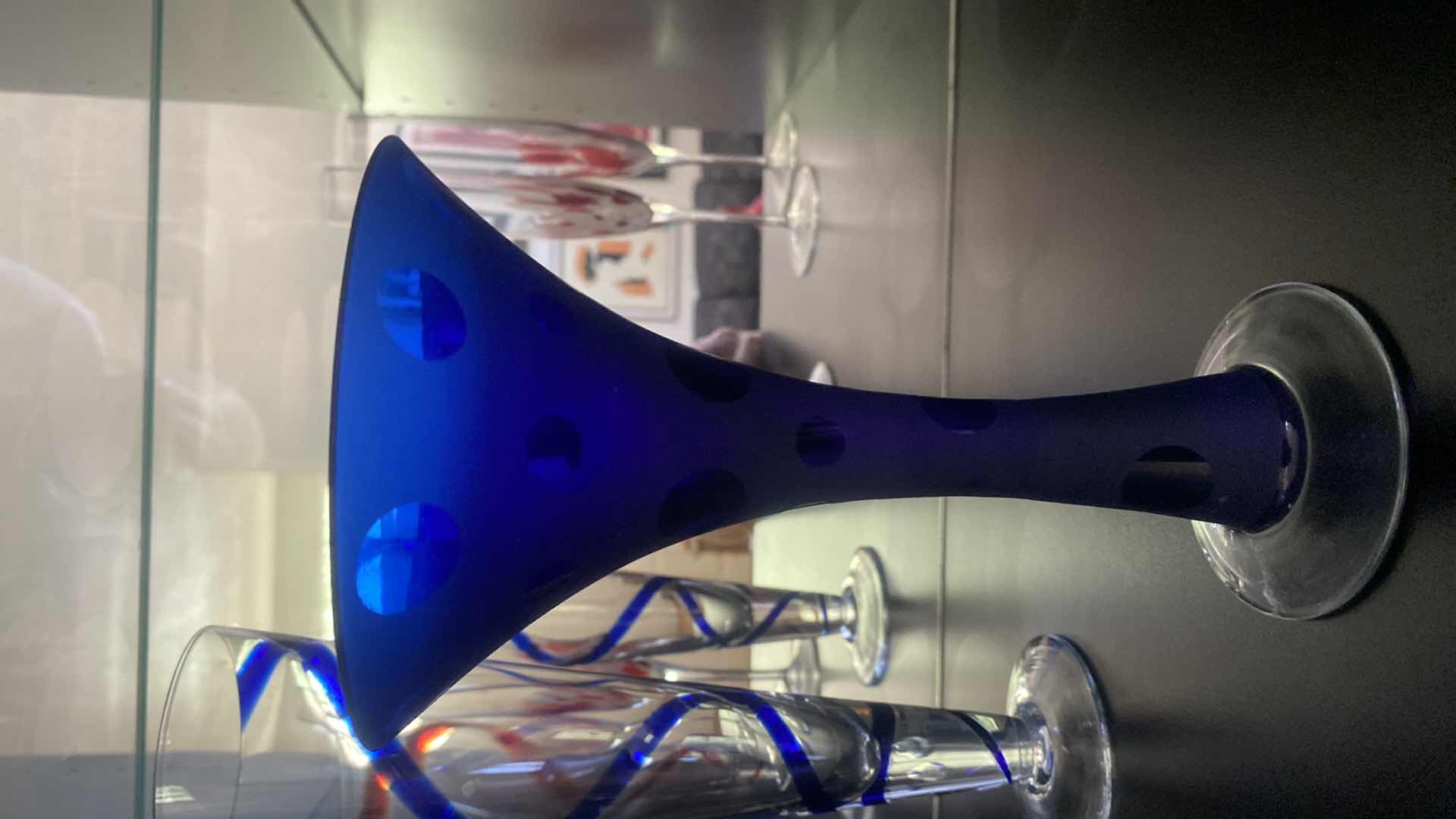 Photo 1 of ART GLASS CHAMPAGNE FLUTES AND BEER GLASSES