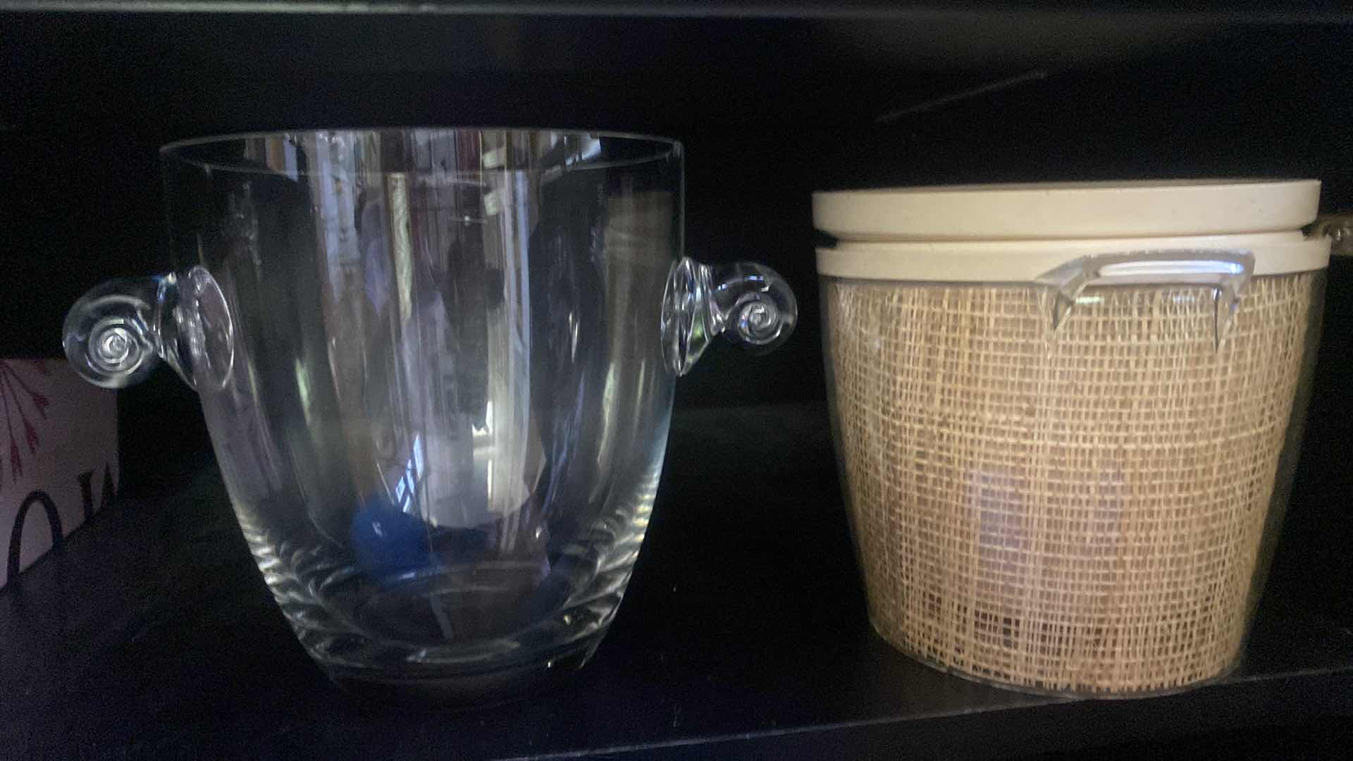 Photo 1 of 2 - ICE BUCKETS (GLASS BUCKET HAS A CHIP)