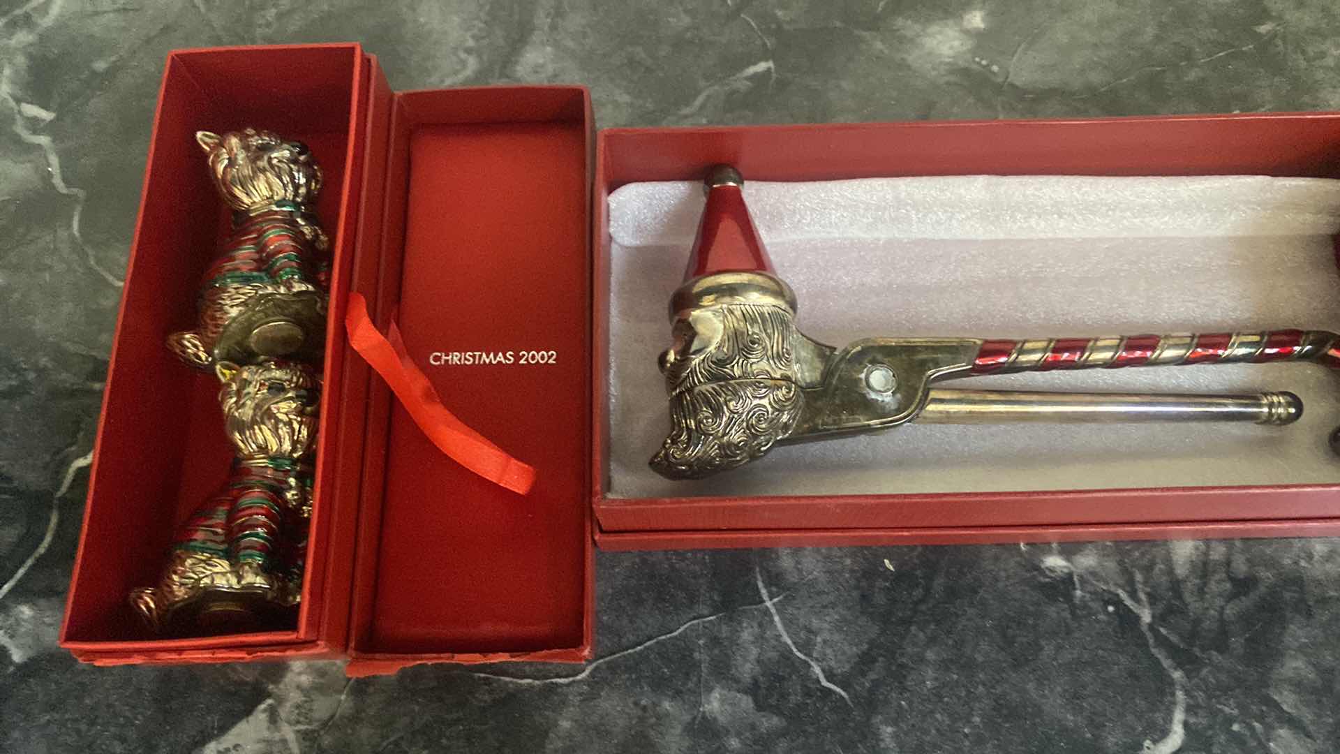 Photo 1 of CHRISTMAS 2002 SALT & PEPPER AND NUTCRACKER FRIM NIEMAN MARCUS - SILVERPLATE