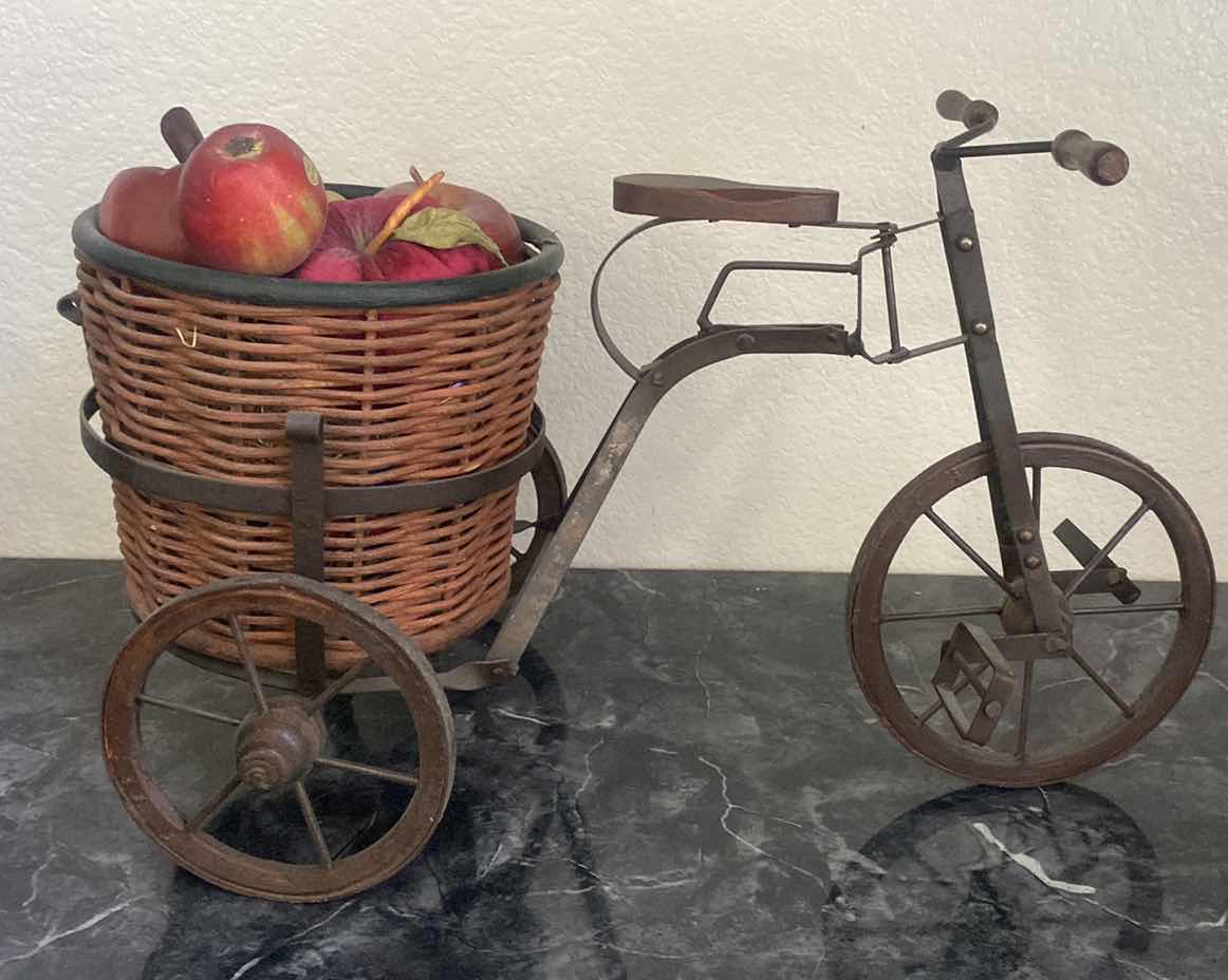 Photo 1 of IRON BIKE WITH BASKET FOR PLANT OR DECOR 17“ x 15“
