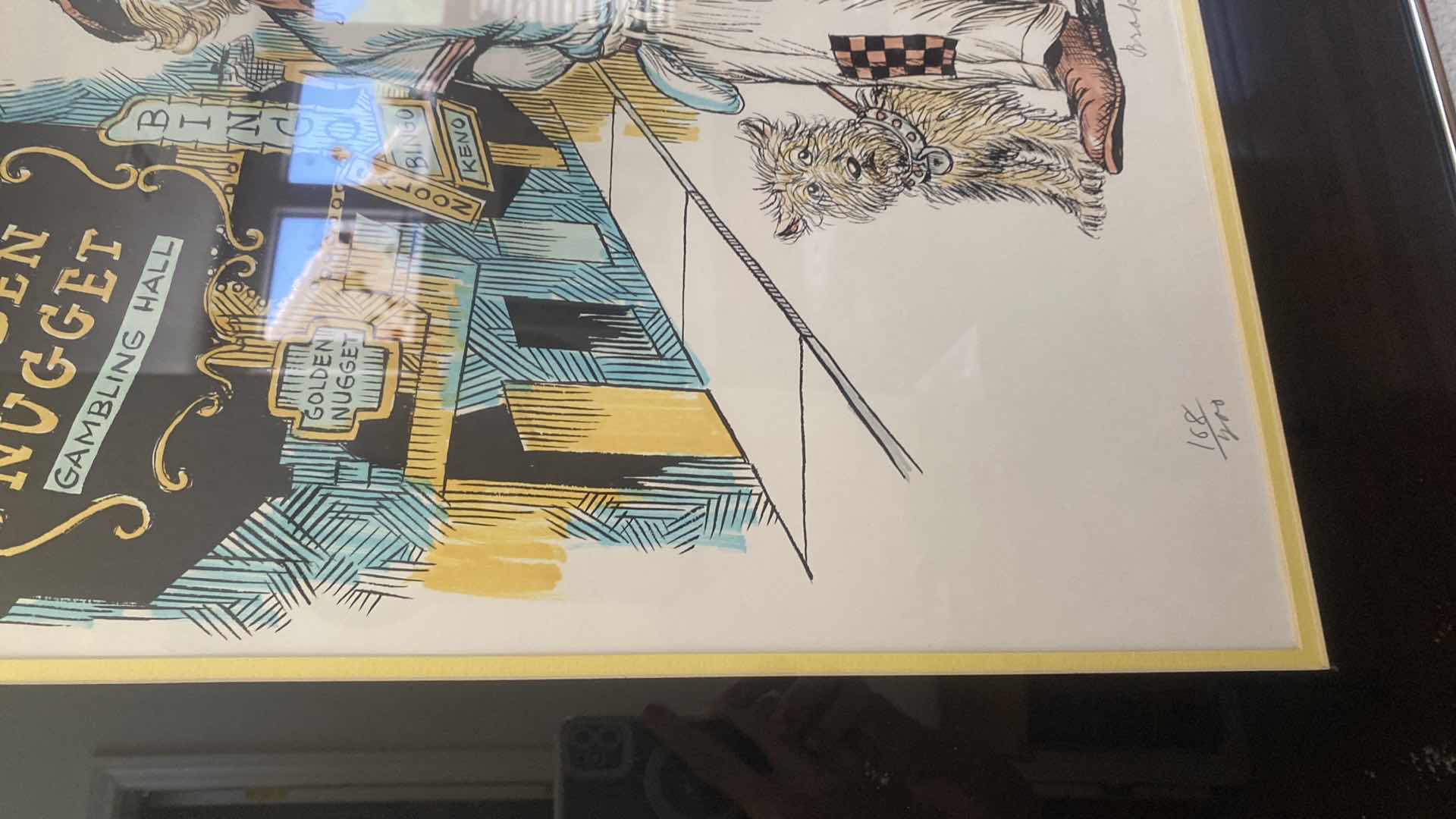View 2 of FRAMED 168/200 “BROKE!” by GEORGE CRIONAS SIGNED ARTWORK 25” x 29”