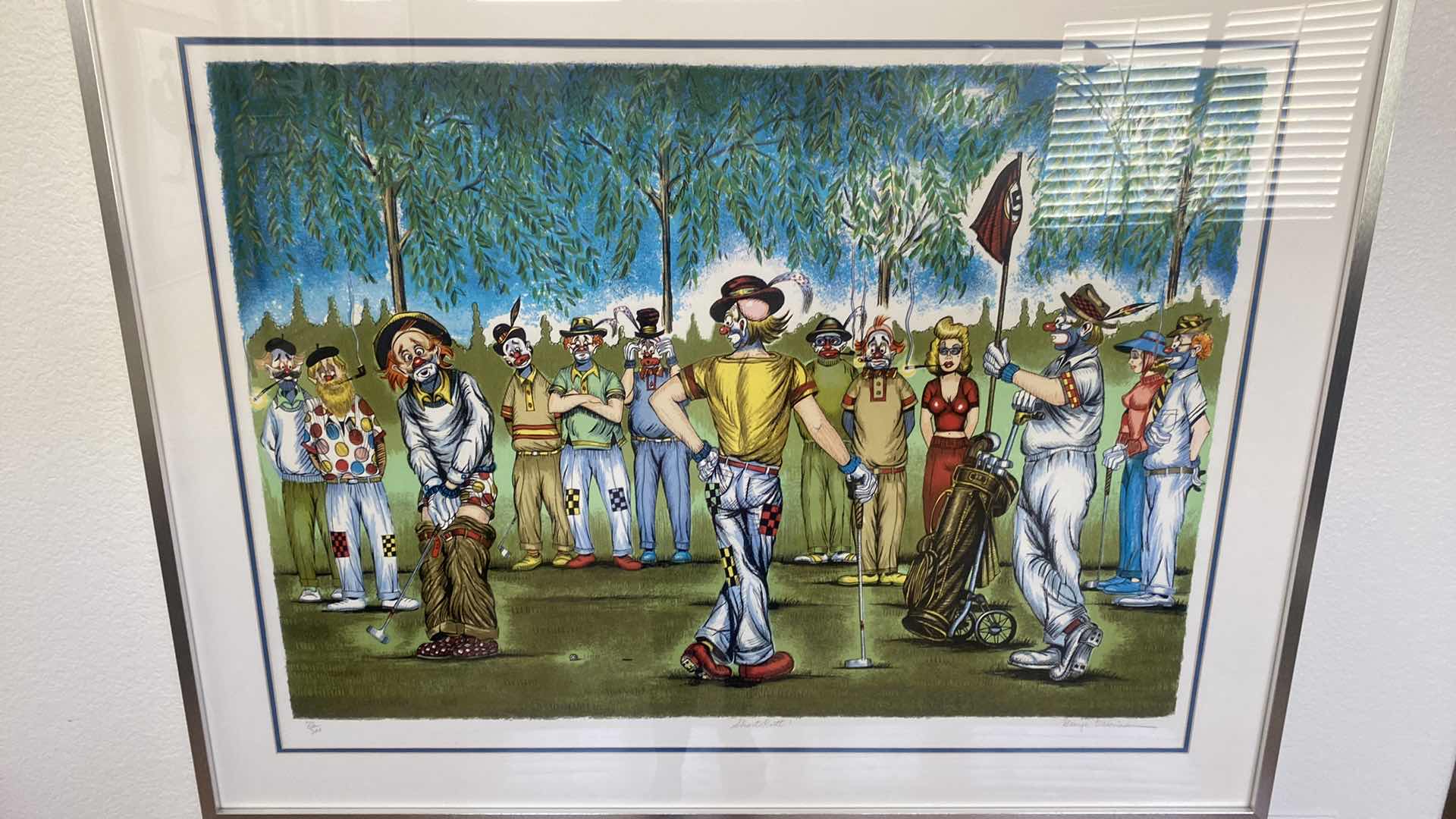 Photo 1 of FRAMED “SHORT PUTT” 23/300, by GEORGE CRIONAS SIGNED ARTWORK 44 1/2” x 35”