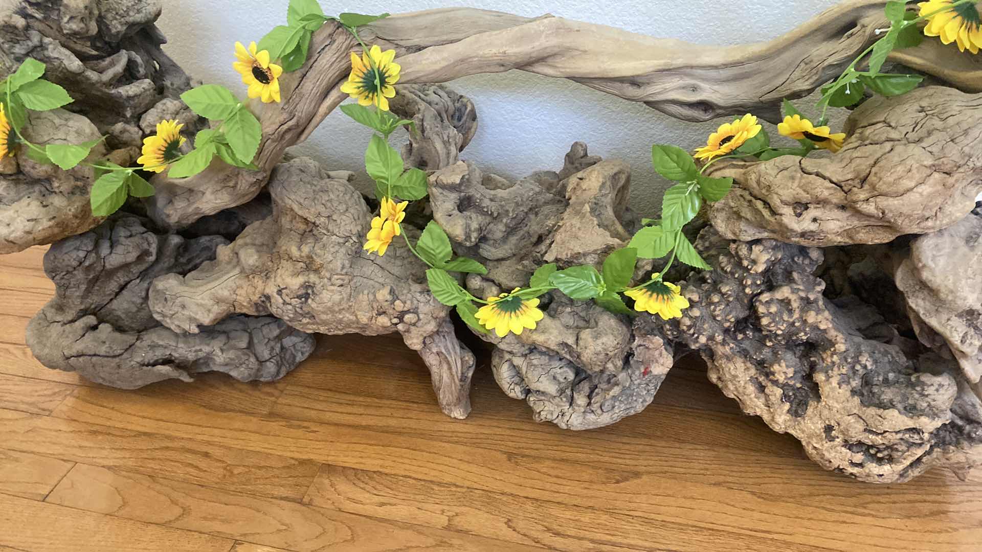 Photo 1 of GLASS TOP CONSOLE TABLE WITH WOOD BASE 60” x 18” x 26”