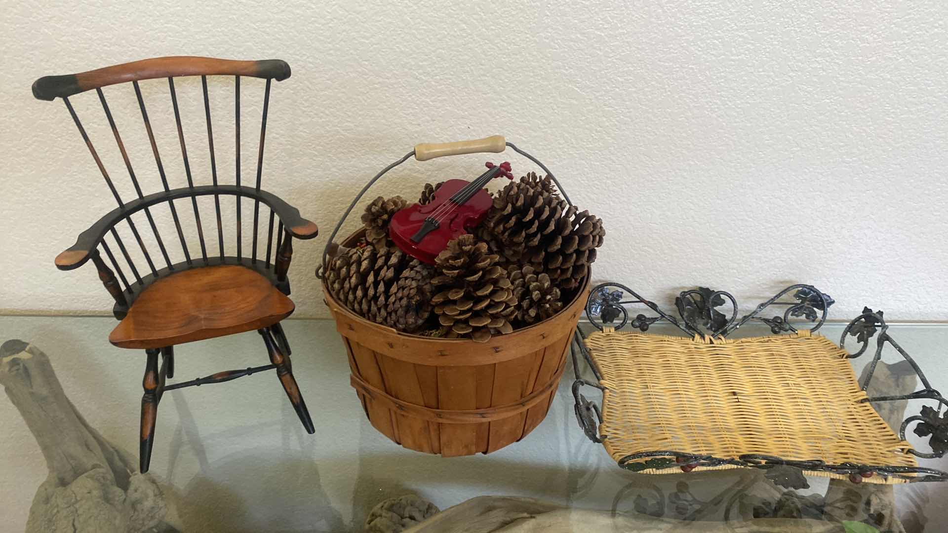 Photo 1 of BASKET OF PINE CONES & DECOR