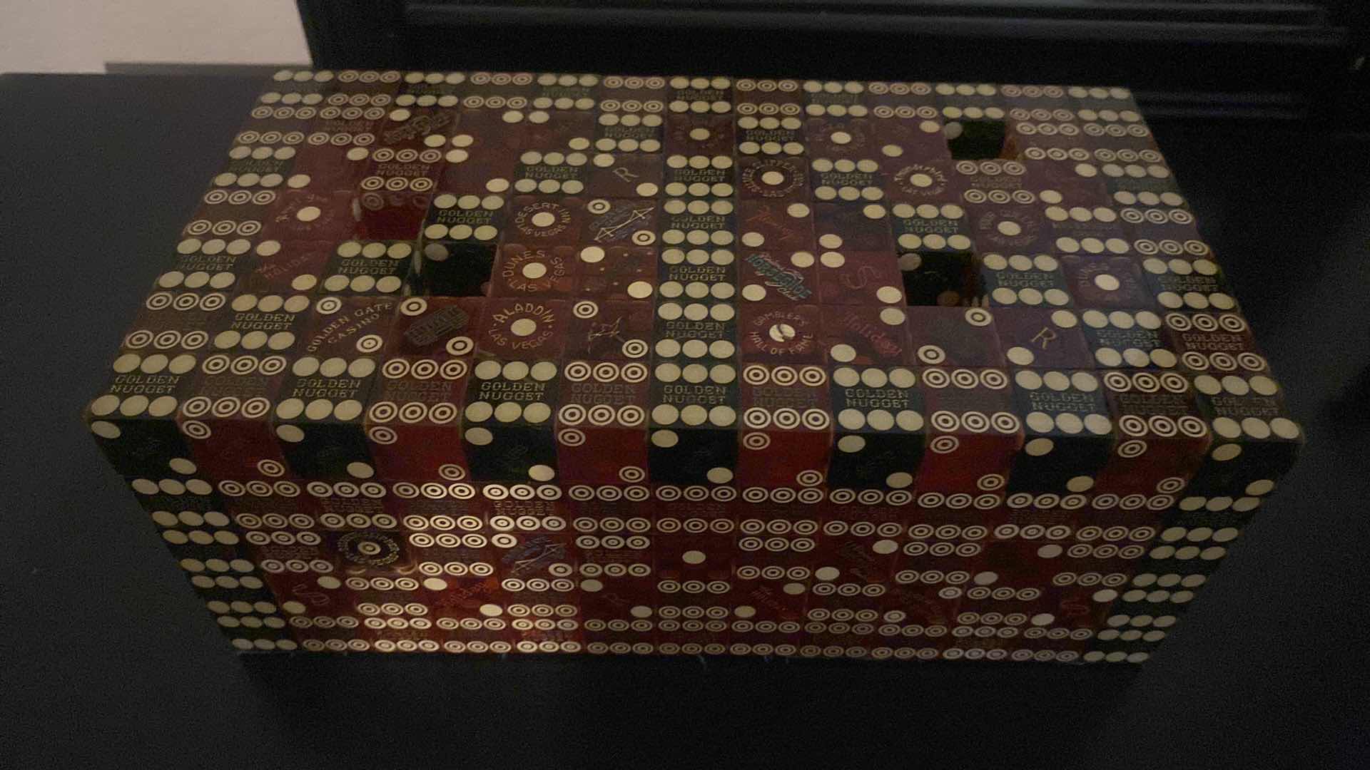 View 1 of JEWELRY BOX MADE FROM GOLDEN NUGGET DICE 9 1/2” x 5 1/2” x 4”