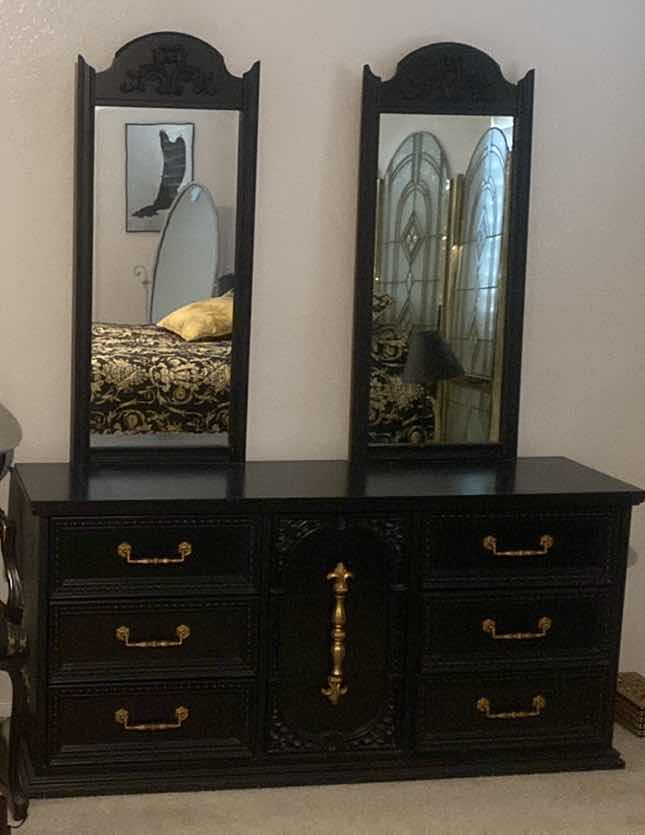 Photo 1 of DARK WOOD 9 DRAWER DRESSER 62“ x 17 3/4” X 30“