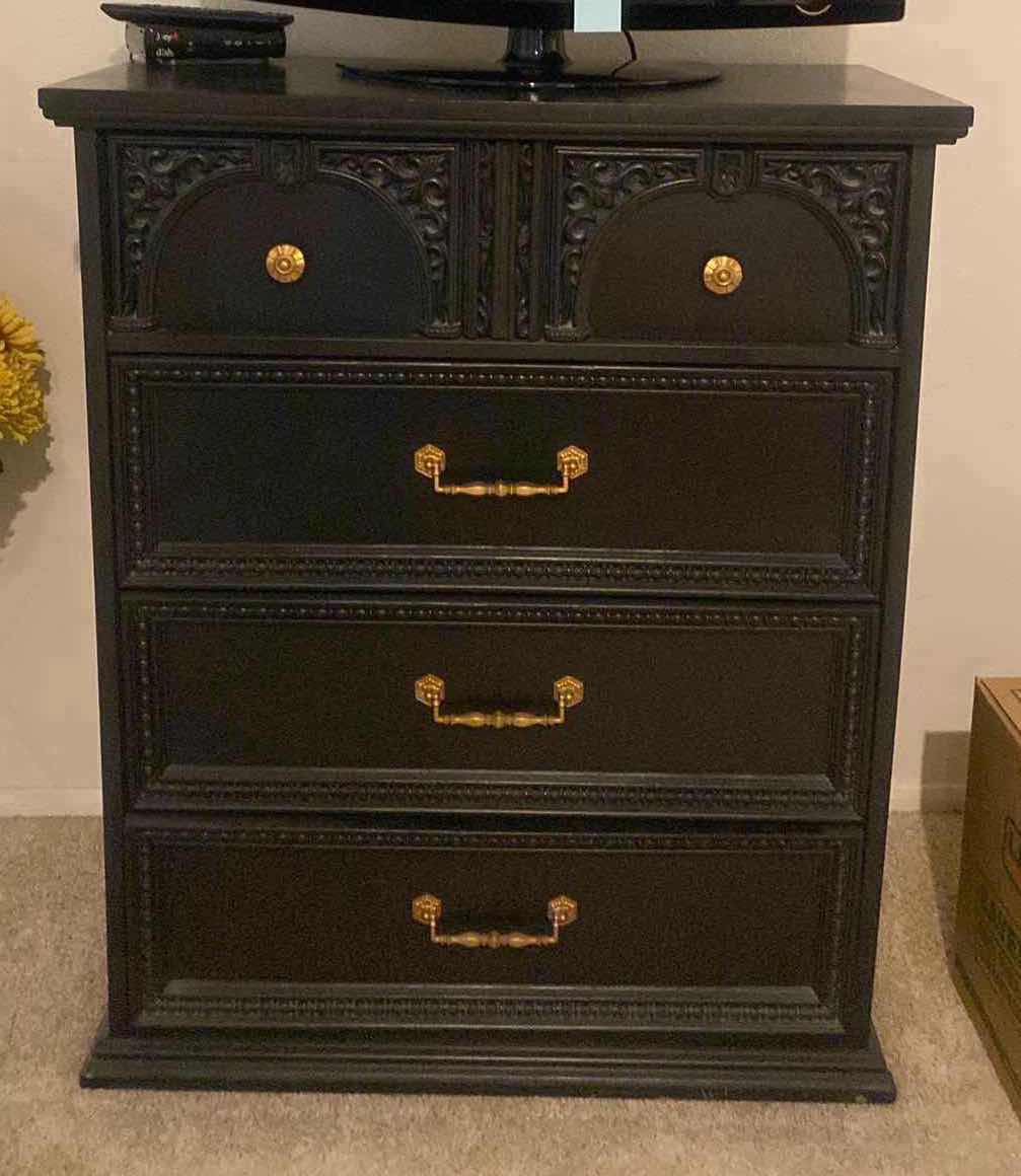 Photo 1 of BASSET DARK WOOD 5 DRAWER CHEST 36” x 18” x 45”