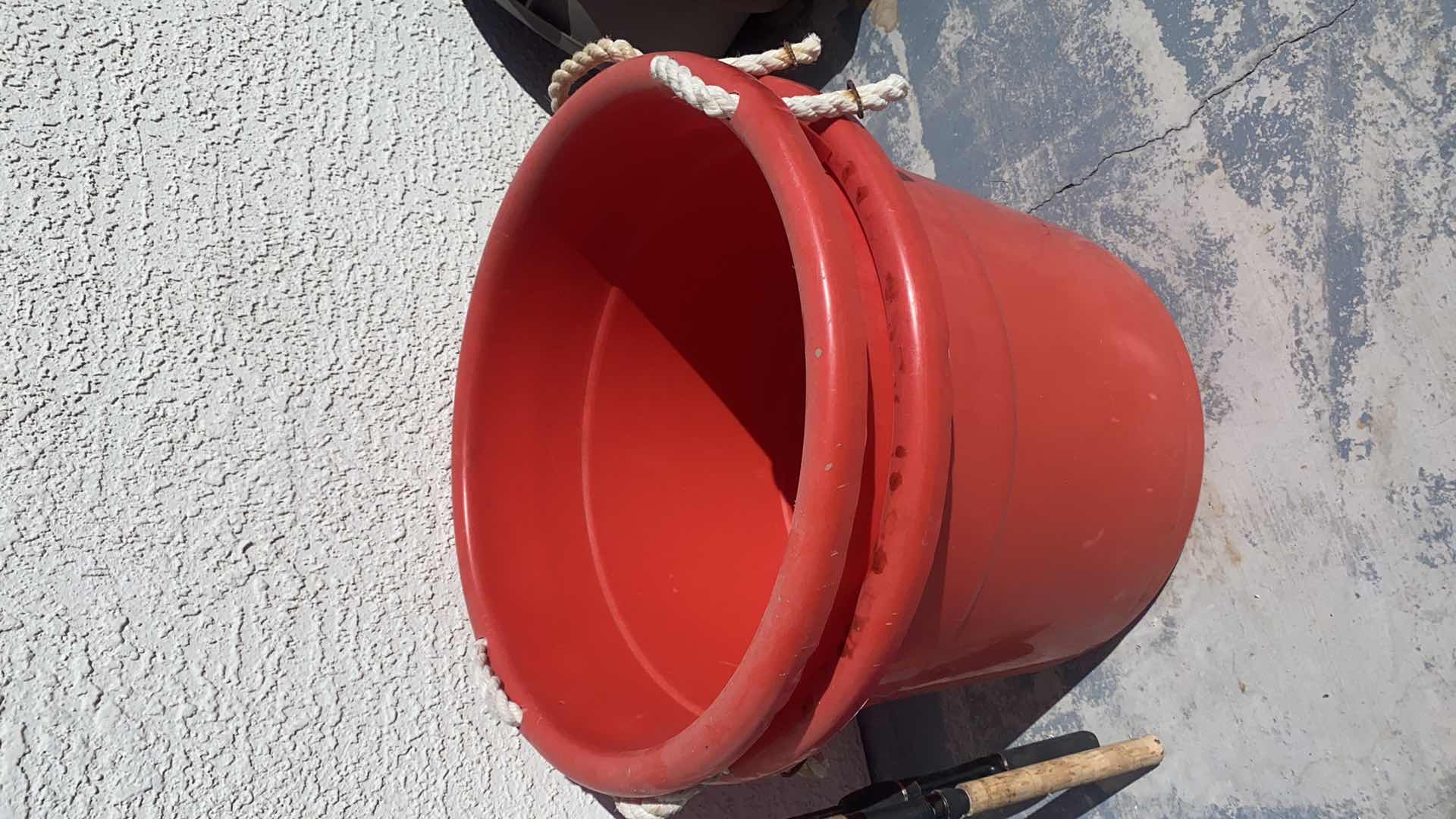 Photo 1 of IGLOO COOLER FISHING POLES AND 2 BEVERAGE BUCKETS