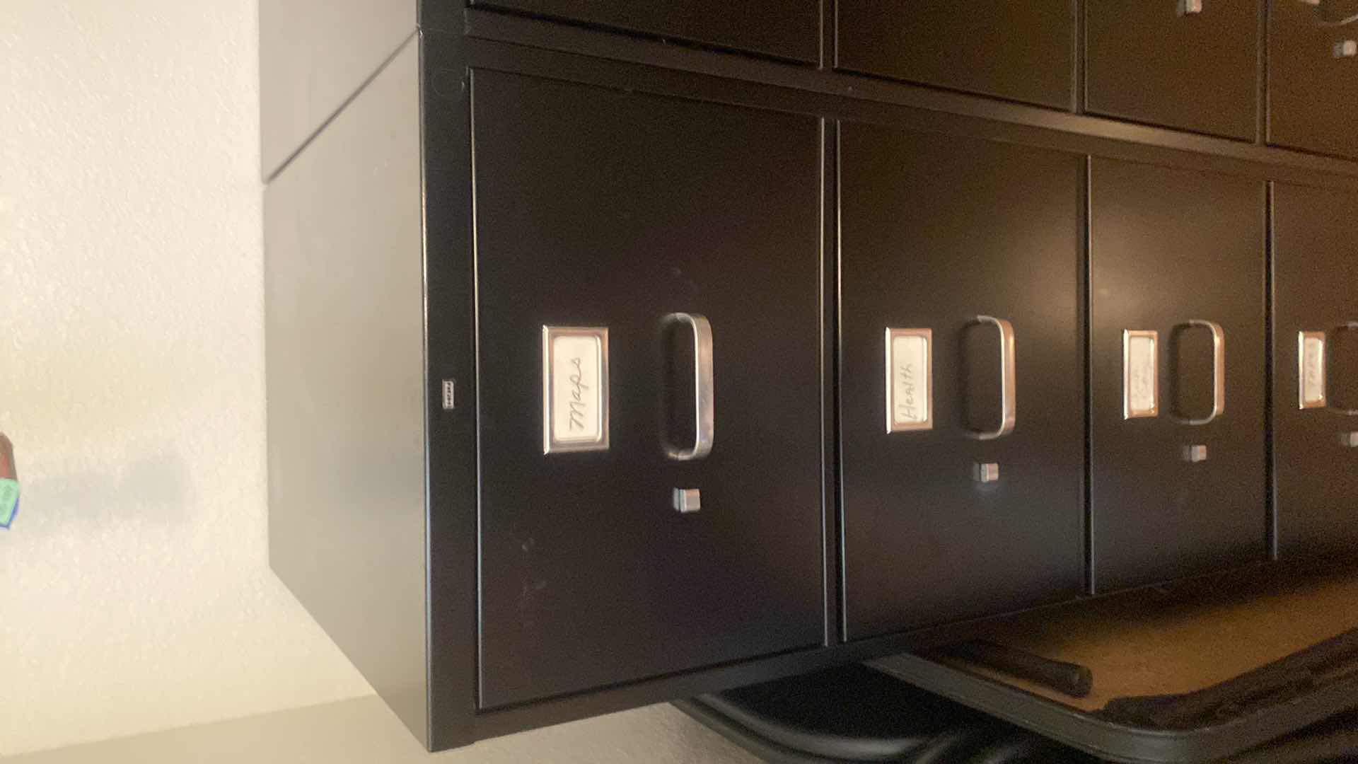 View 2 of HON STANDARD BLACK 4 DRAWER FILE CABINET 18“ x 26 1/2” x 52” (3 AVAILABLE SOLD SEPARATELY)