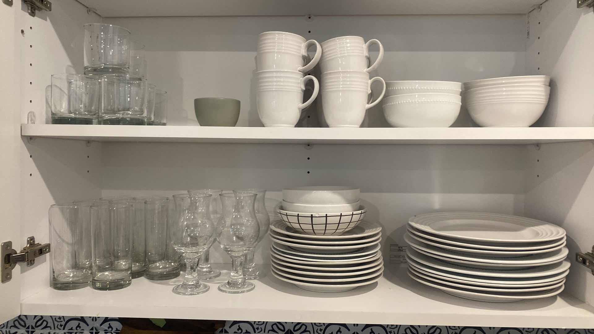 Photo 1 of CONTENTS OF KITCHEN CABINET DISHES & GLASSES