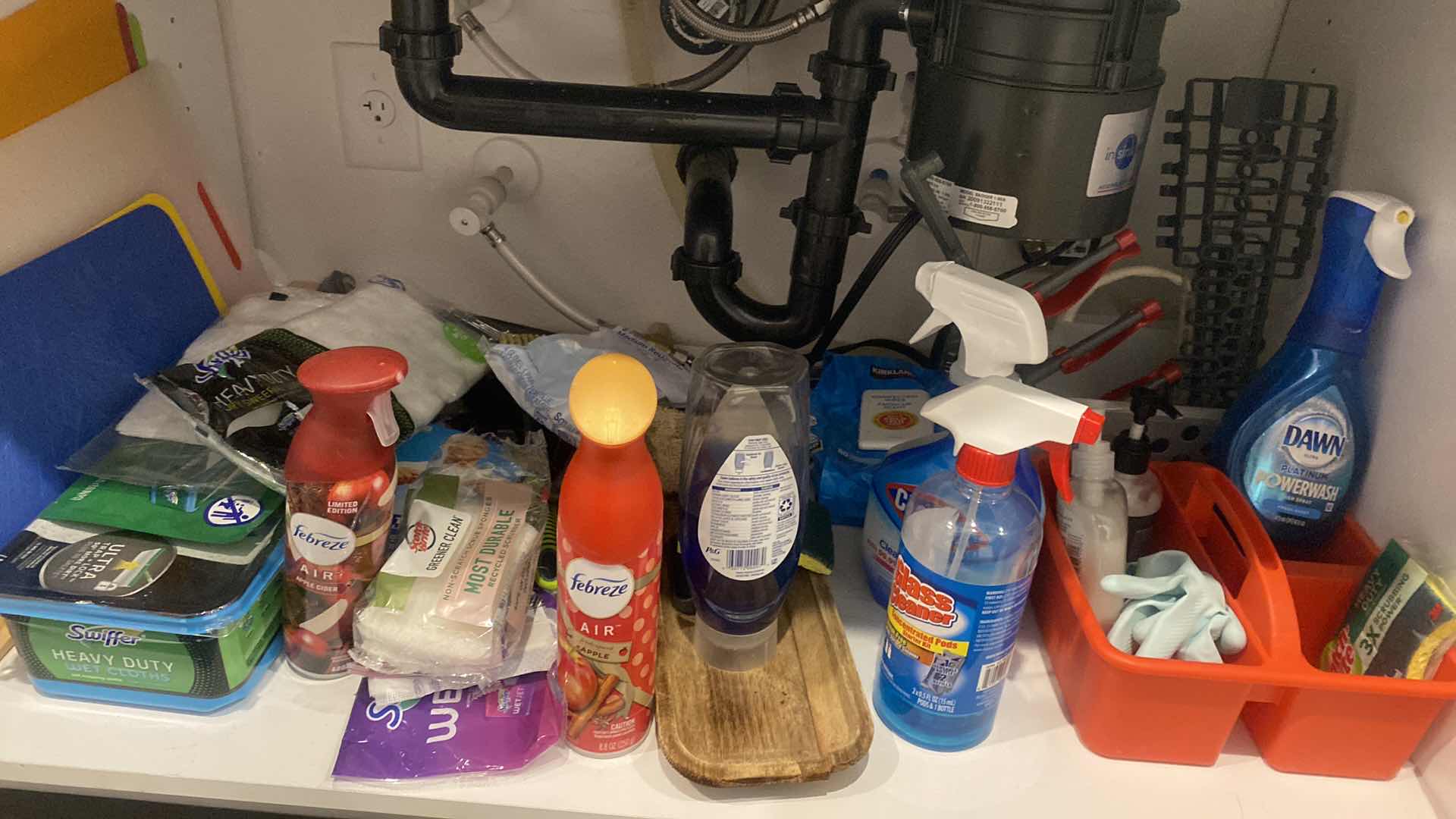 Photo 1 of CONTENTS OF KITCHEN CABINET CLEANING SUPPLIES AND ANTI FATIGUE MAT