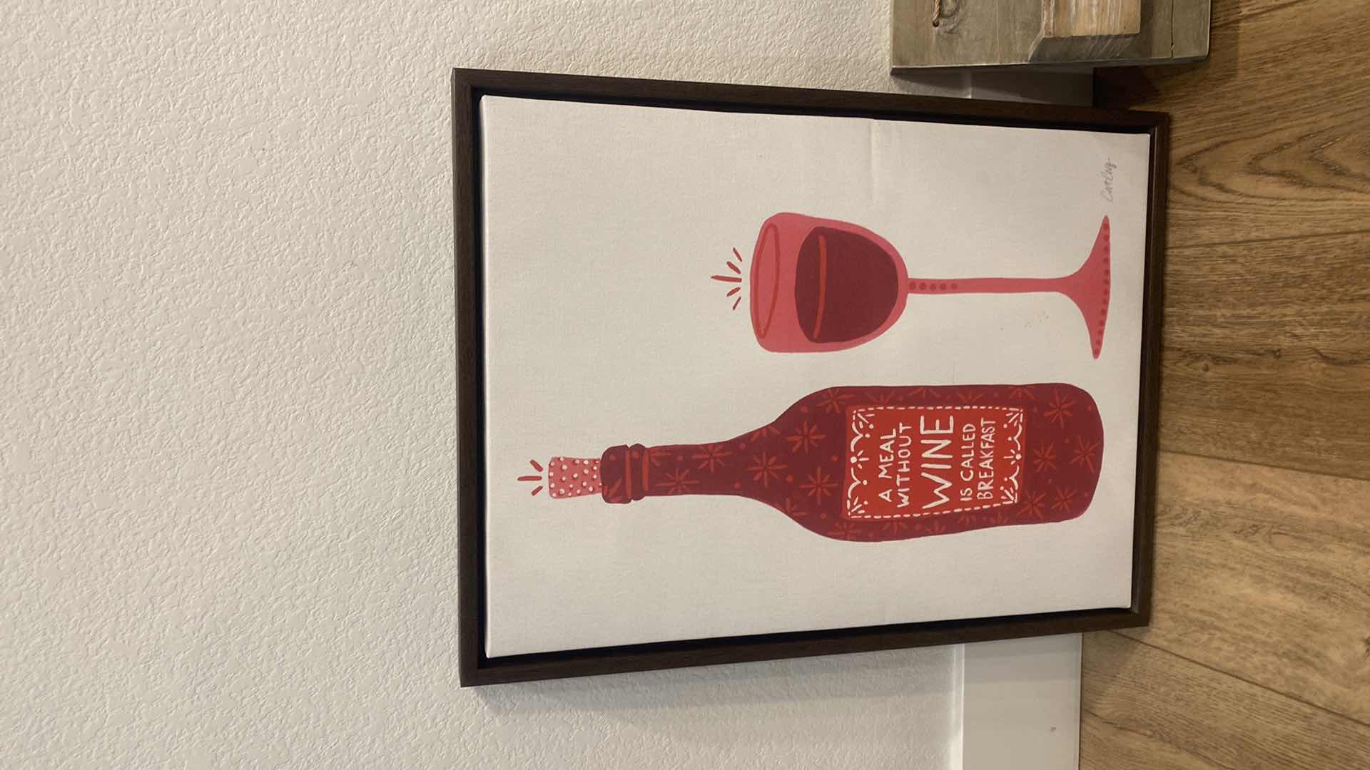 Photo 1 of FRAMED CANVAS WINE ARTWORK 18” x 24” & WELCOME KEY / MAIL HOLDER
