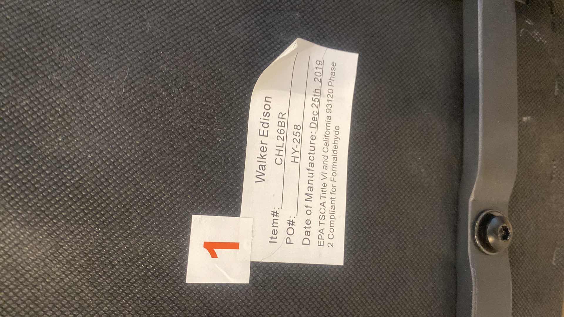 Photo 1 of WALKER EDISON BONDED BROWN LEATHER COUNTER HEIGHT BAR STOOLS SEAT HEIGHT 24”