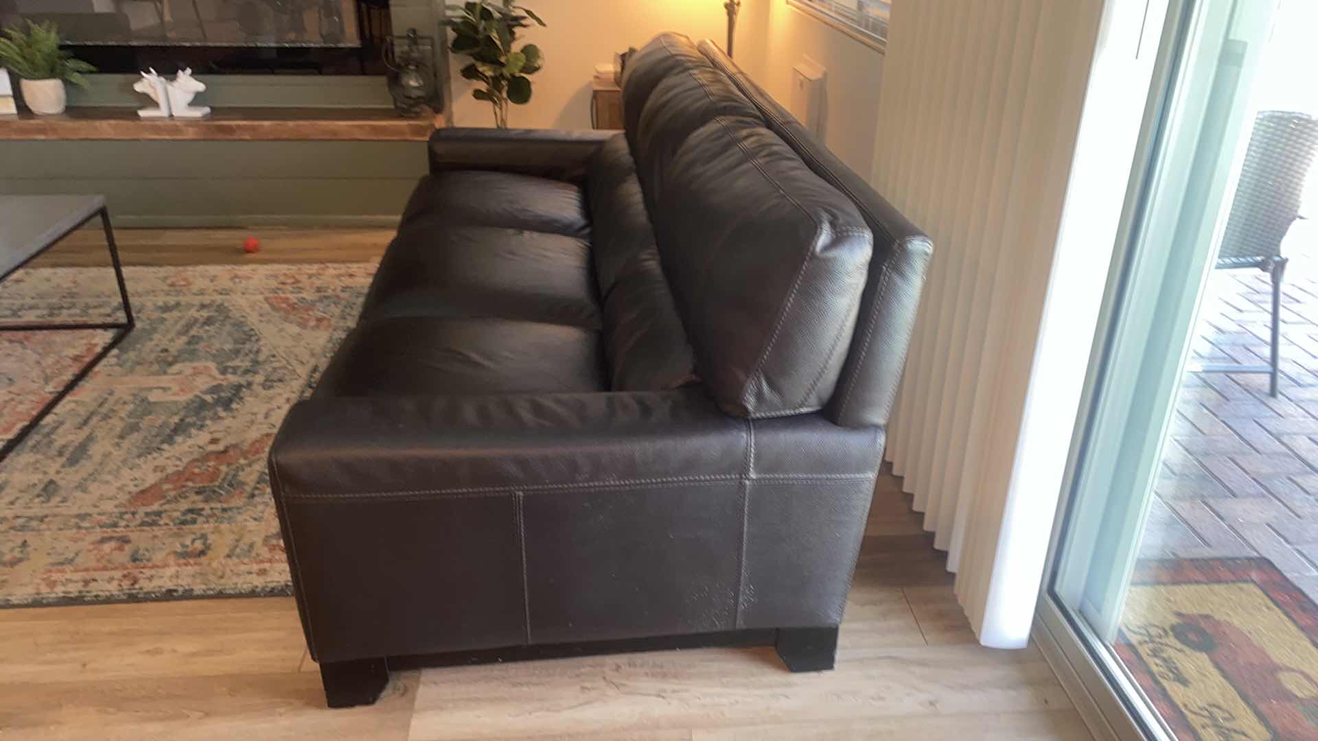 Photo 1 of 90” CHATEAU D’AX DARK BROWN BONDED LEATHER SOFA (2 AVAILABLE SOLD SEPARATELY)