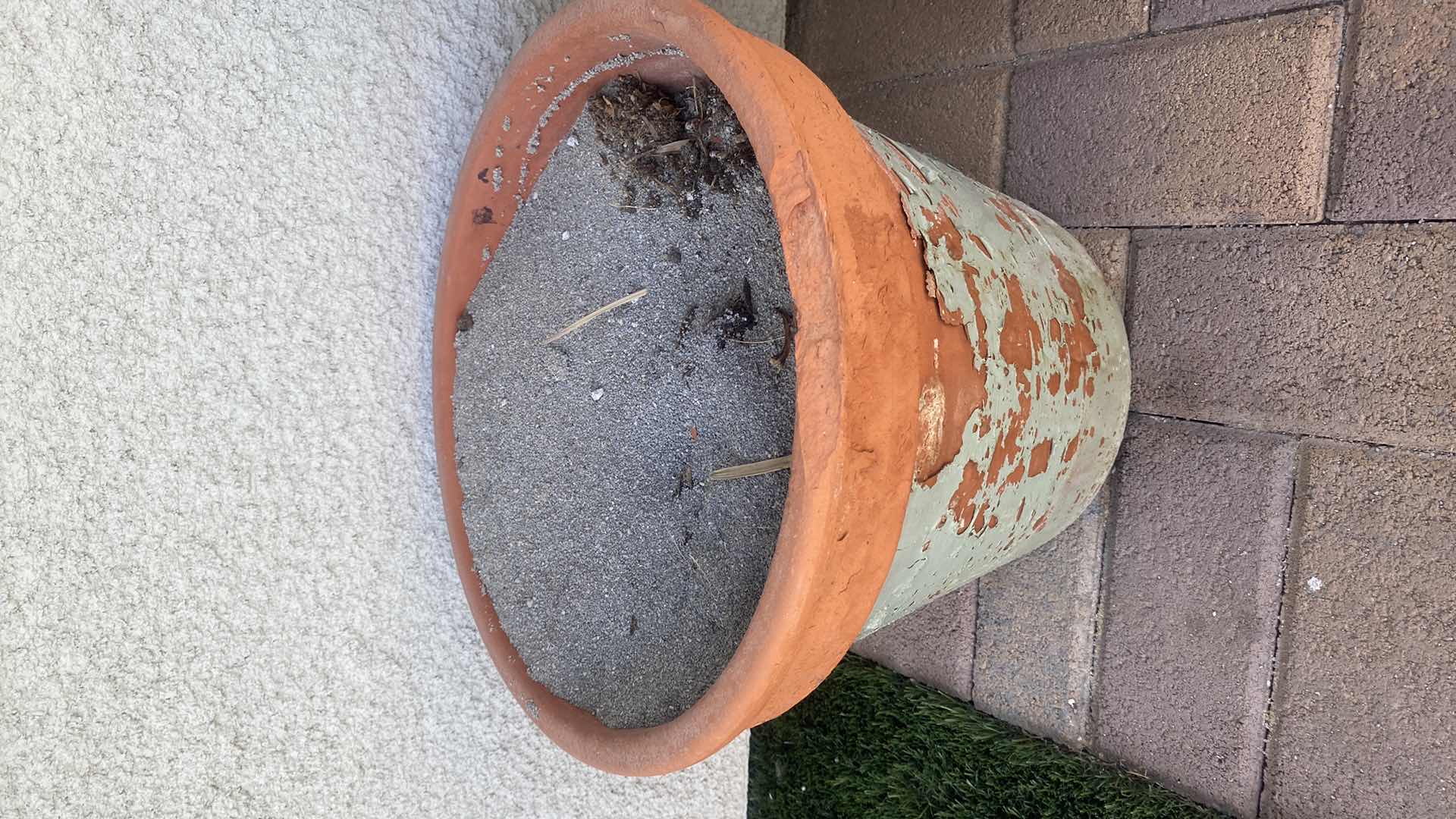Photo 1 of FAUX WOOD STOOLS H 17” & CLAY POT