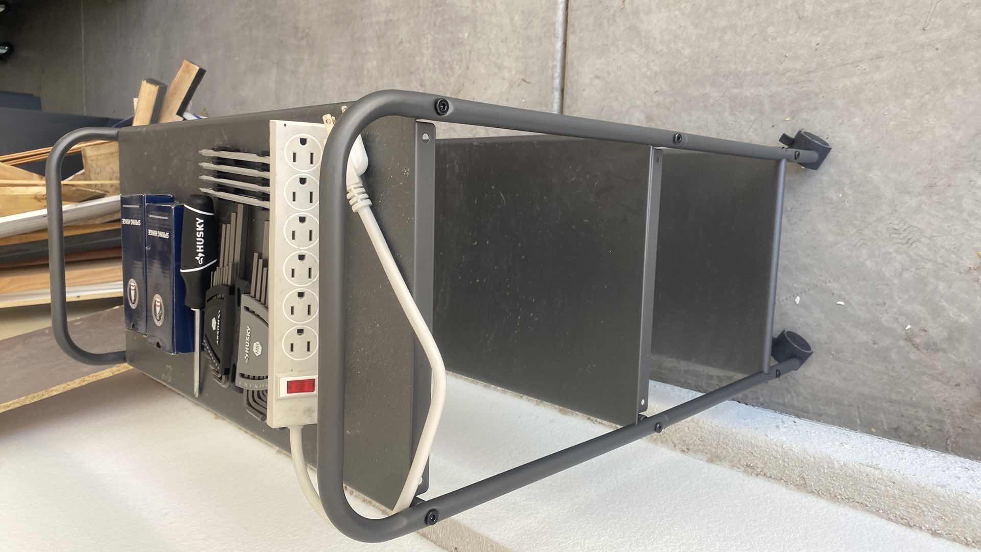 Photo 1 of 3 SHELF ROLLING CART 24” x 12” x 32” AND ASSORTED TOOLS