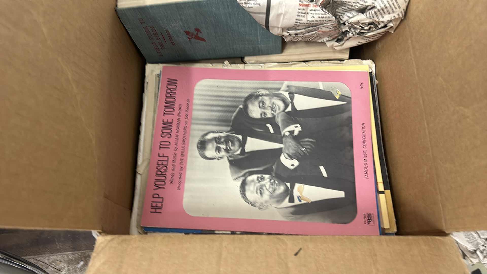 Photo 1 of BOX OF OLD SHEET MUSIC AND BIBLES