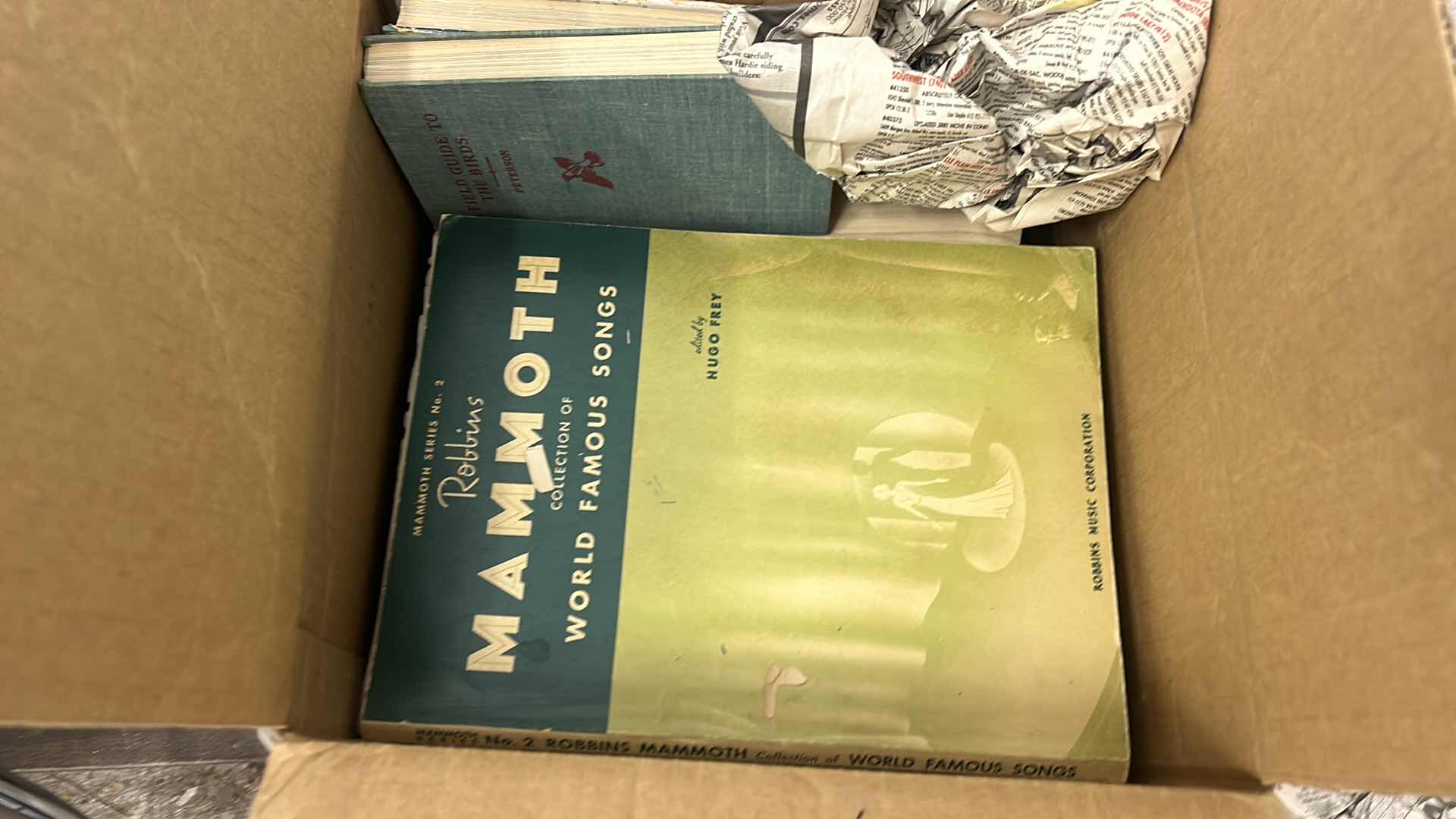 Photo 1 of BOX OF OLD SHEET MUSIC AND BIBLES