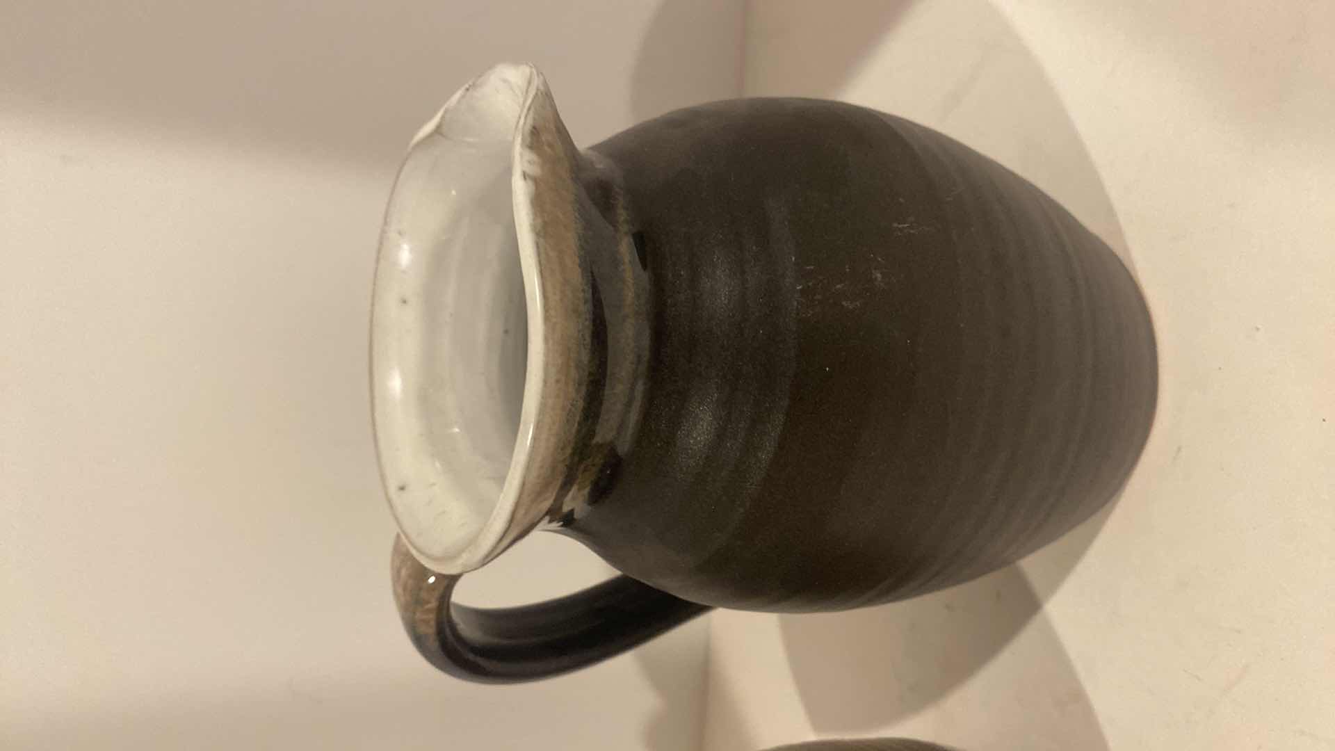 Photo 1 of 2- POTTERY VASE & PITCHER H8”