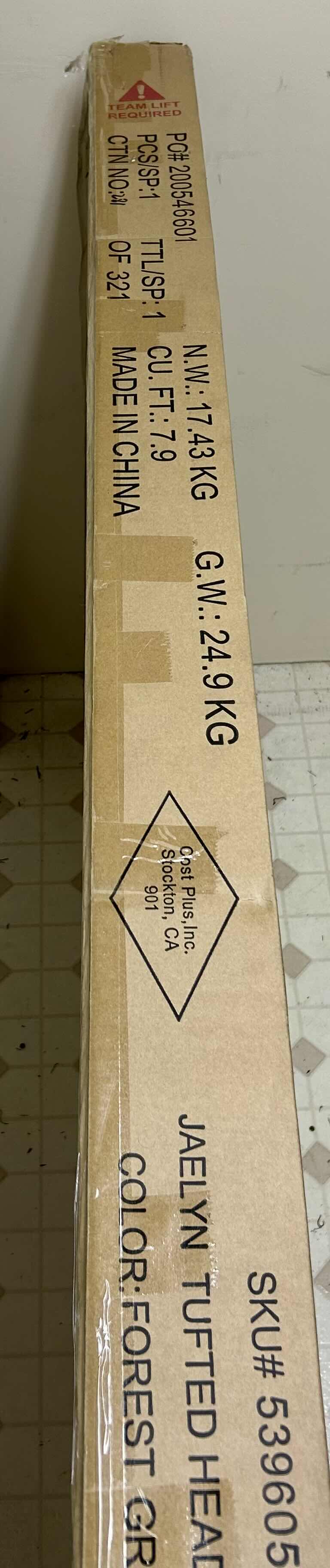 Photo 1 of NIB WORLD MARKET QUEEN SIZE JAELYN TUFTED FOREST GREEN HEADBOARD