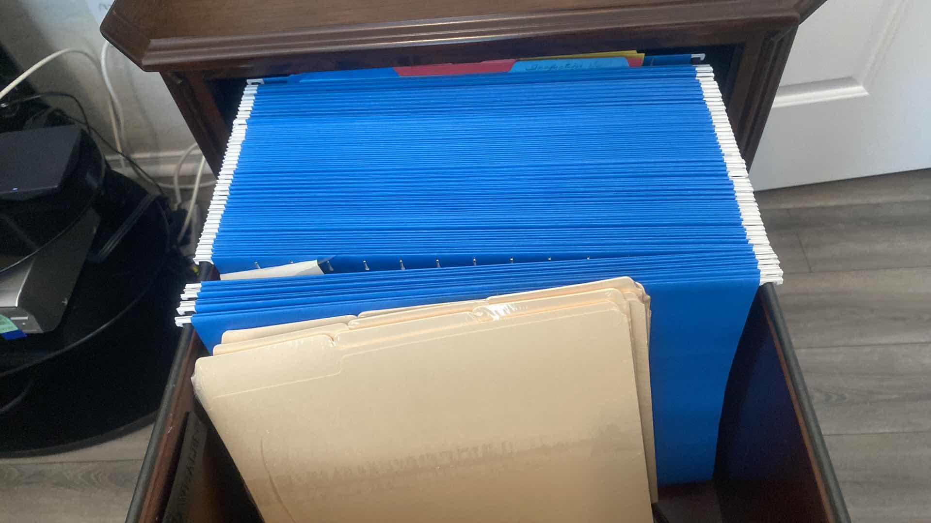 Photo 1 of WHALEN DARK WOOD 2 DRAWR FILE  CABINET DOVETAIL CONSTRUCTION WITH KEYS 23 1/2“ x 24“ H31 1/2”