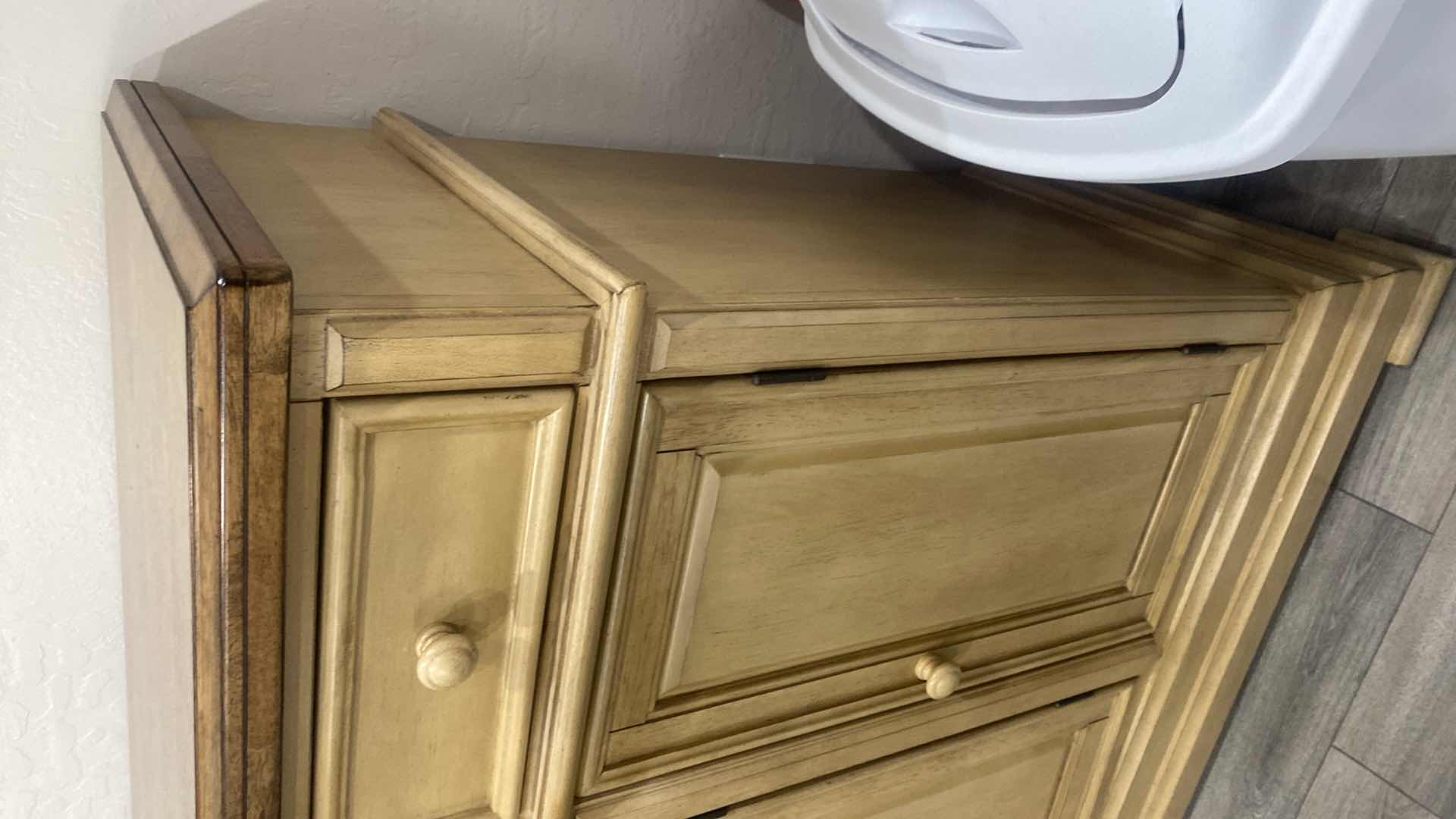 Photo 1 of LIGHT WOOD WITH DARK WOOD TOP 3 DRAWER 4 DOOR SIDEBOARD 58” x 18” H40”