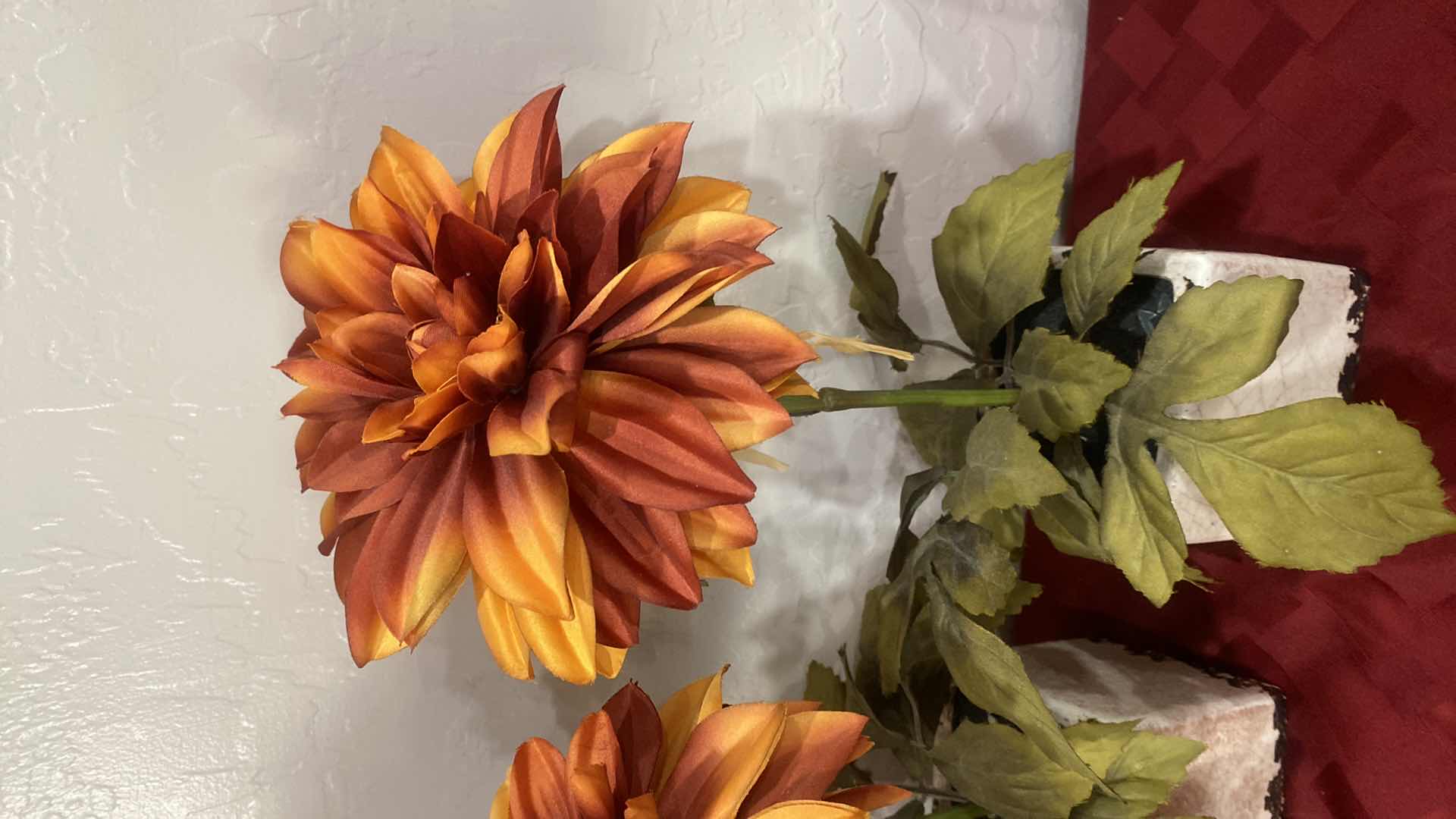 Photo 1 of 3-ZINNIA FAUX FLORALS CERAMIC POTS H14”