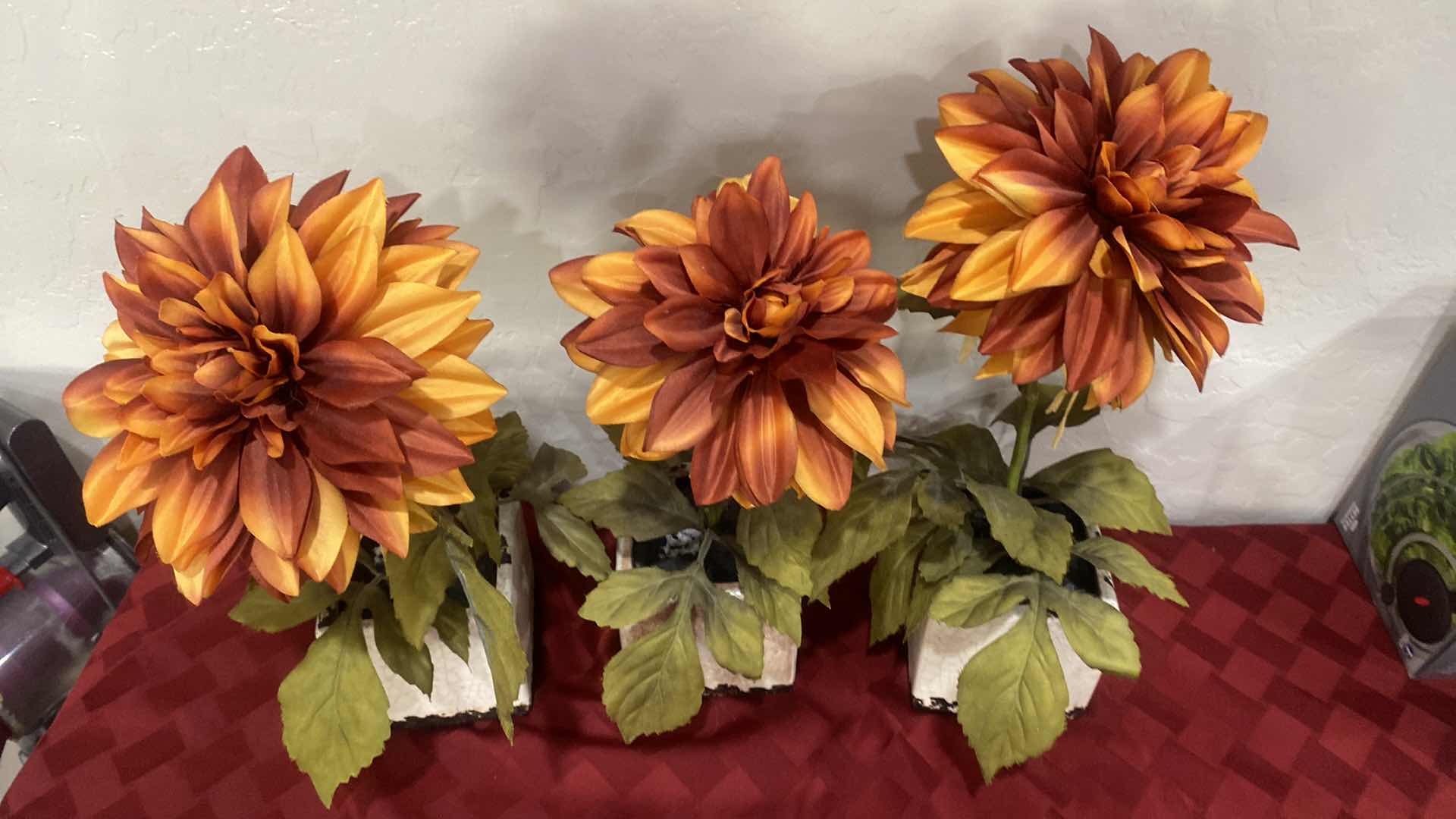 Photo 1 of 3-ZINNIA FAUX FLORALS CERAMIC POTS H14”