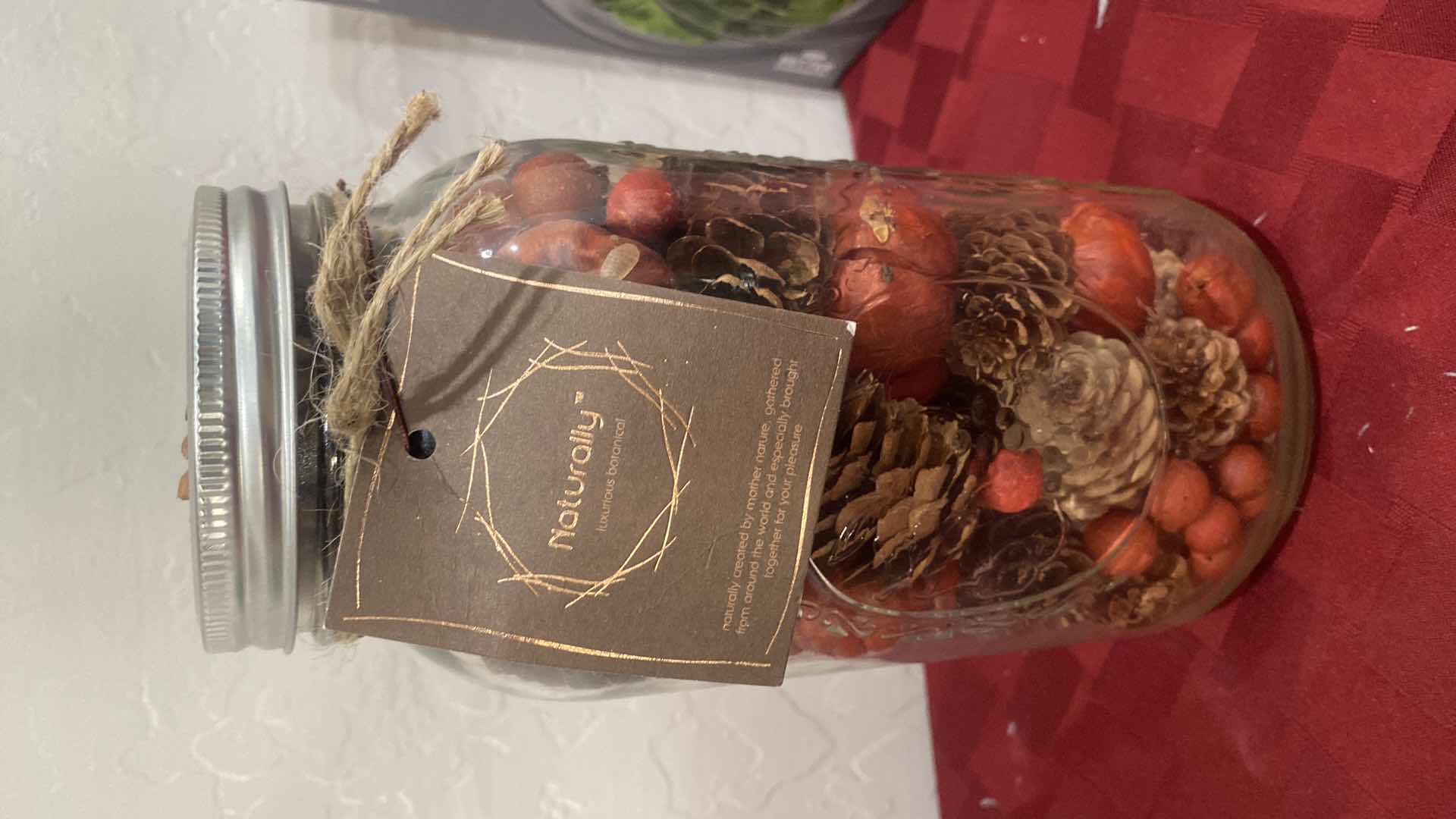 Photo 1 of 5-HOLIDAY CANDLES & HOLDERS PINECONES IN JAR