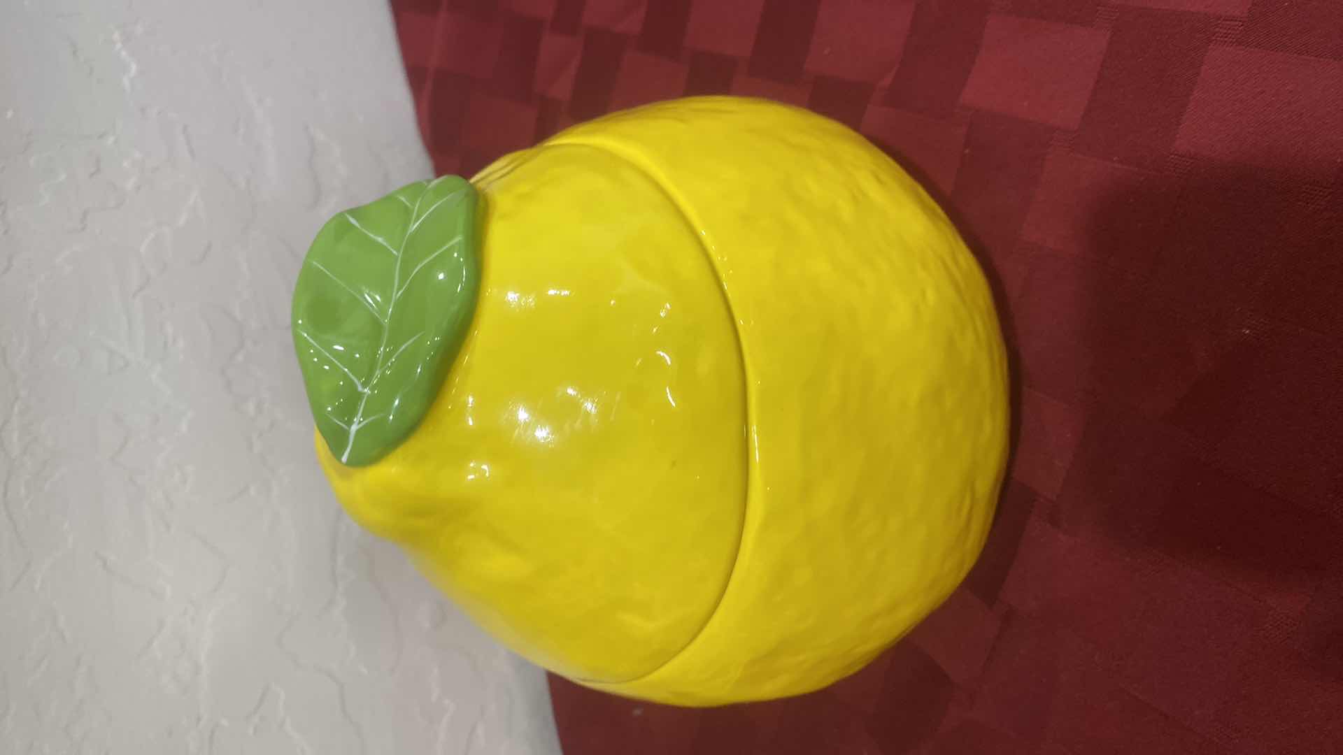 Photo 1 of RAE DUNN CERAMIC LEMON COOKIE JAR H7”