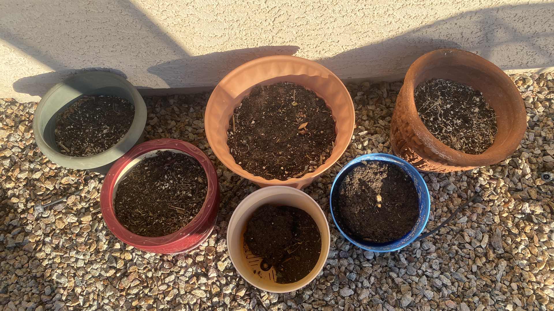 Photo 1 of 6-POTS, 1 CERAMIC 1 CLAY 4 PLASTIC