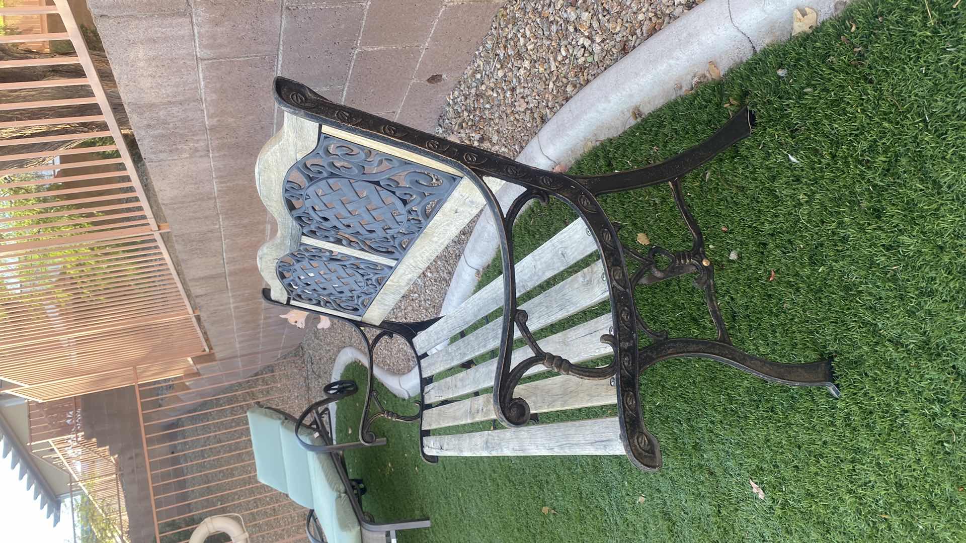 Photo 1 of WOOD & METAL PATIO BENCH 49“ x 21“ H 30”