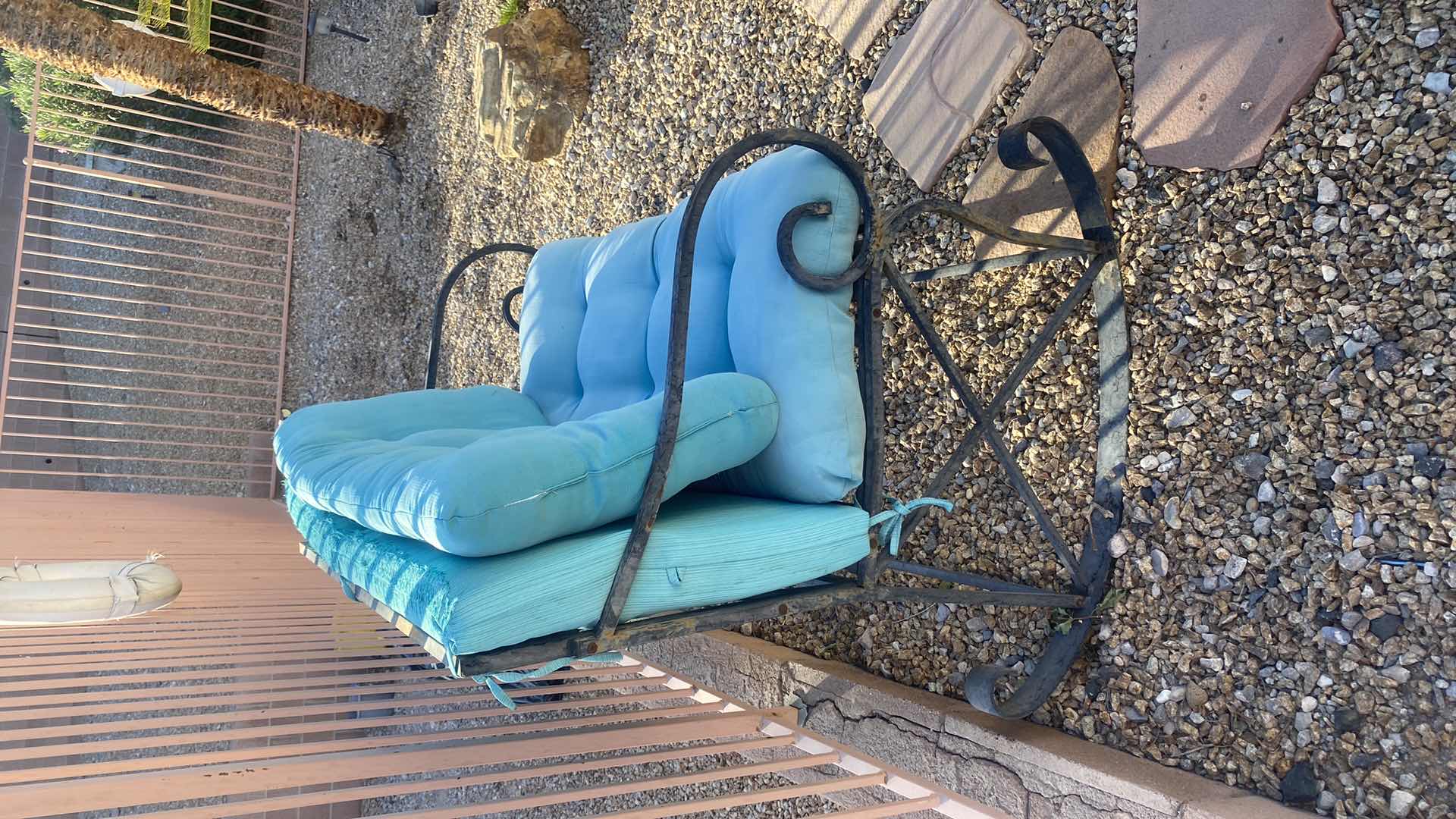 Photo 1 of IRON ROCKING BENCH WITH CUSHION BBB 41“ x 31“ H 35”