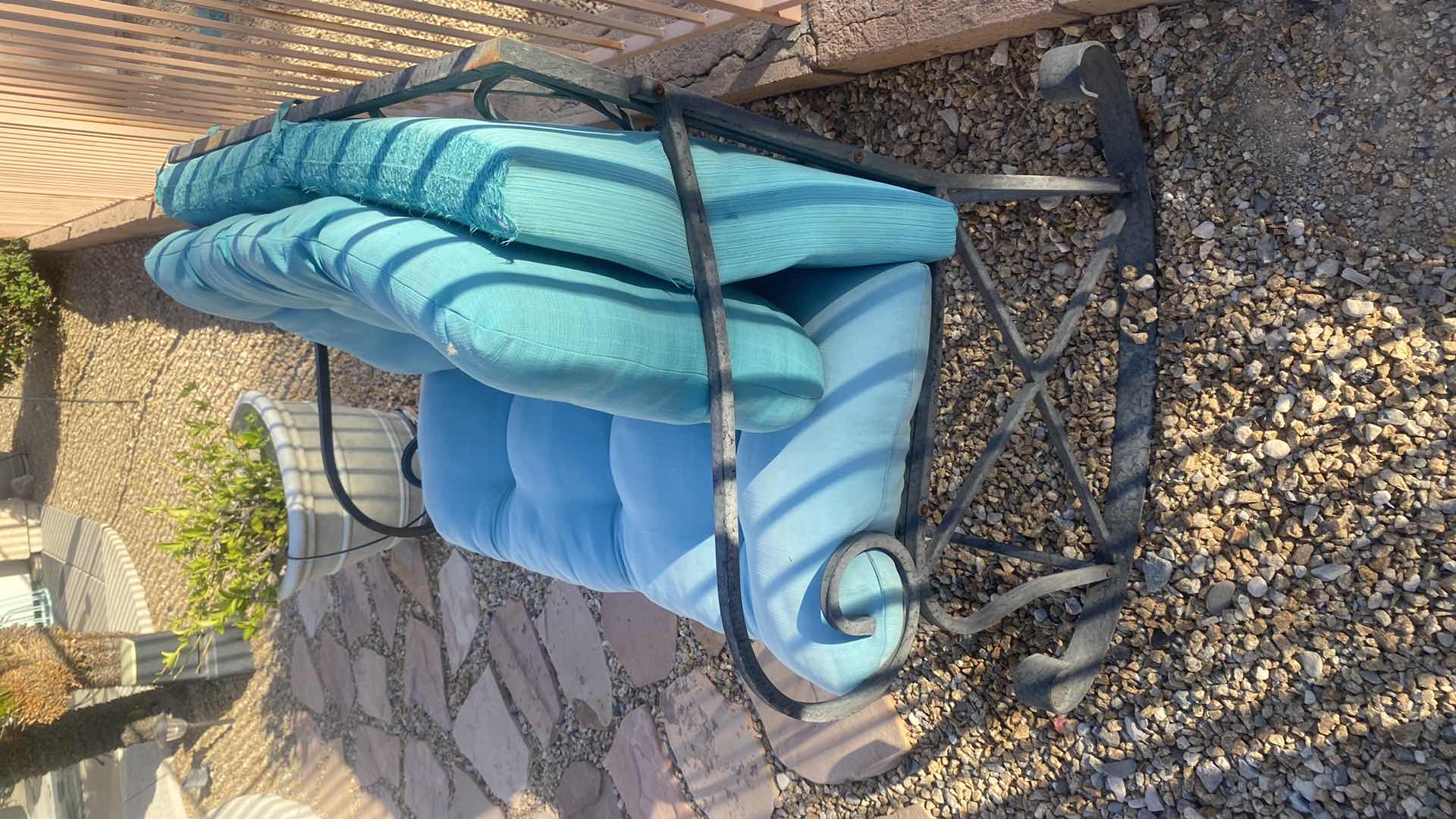 Photo 1 of IRON ROCKING BENCH WITH CUSHION BBB 41“ x 31“ H 35”