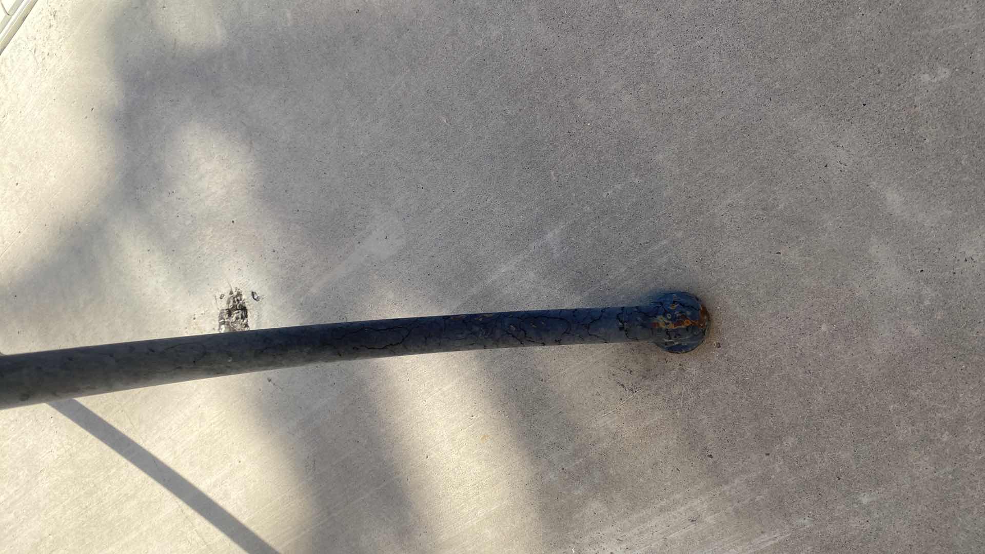 Photo 1 of 36” ROUND GLASS TOP & IRON TABLE H 30”