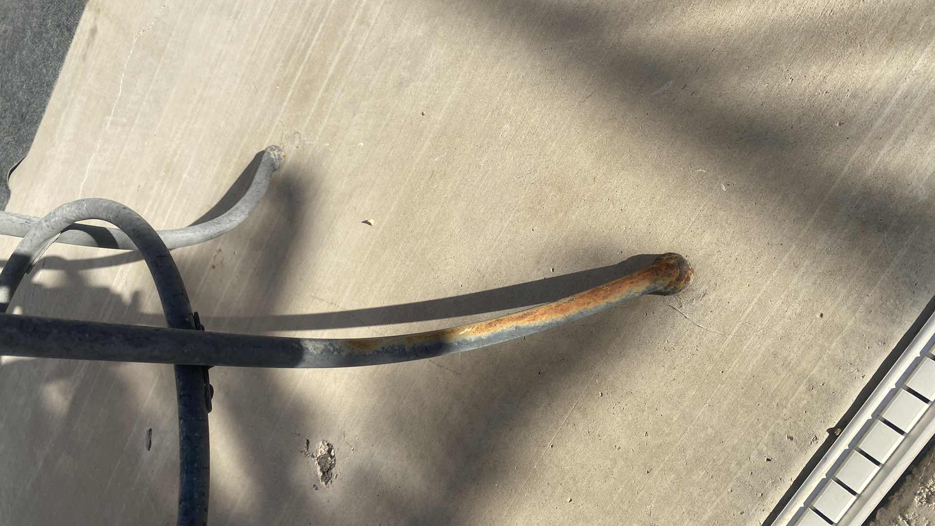 Photo 1 of 36” ROUND GLASS TOP & IRON TABLE H 30”