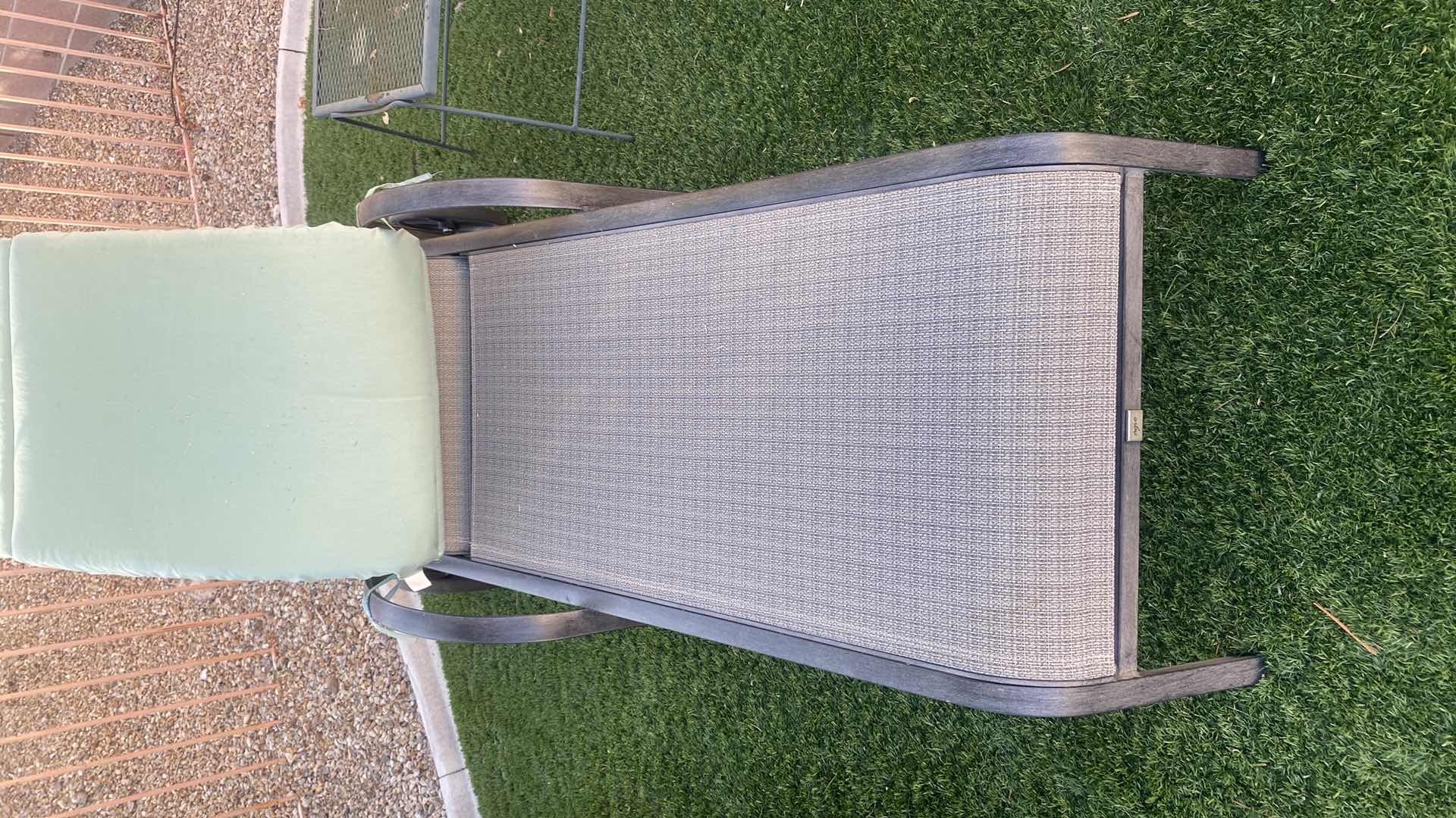 Photo 1 of AGIO MESH CHAISE LOUNGE WITH BLUE CUSHION (two available each sold separately)