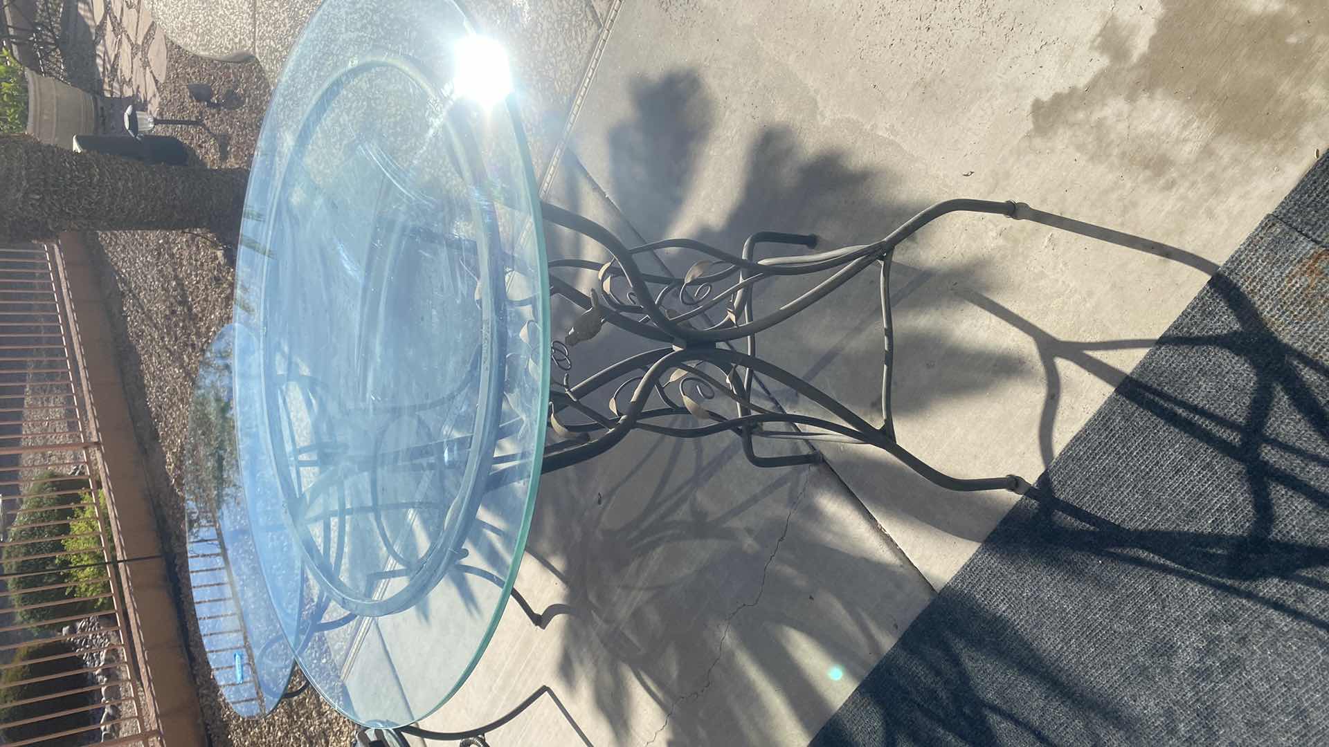 Photo 1 of 32” ROUND CAST IRON BASE HEIGHT TABLE WITH BIRDS H 39 1/2”