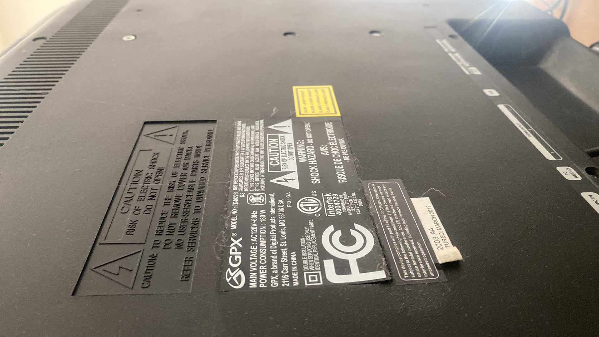 Photo 1 of 40” GPX TV (no remote, not smart TV)