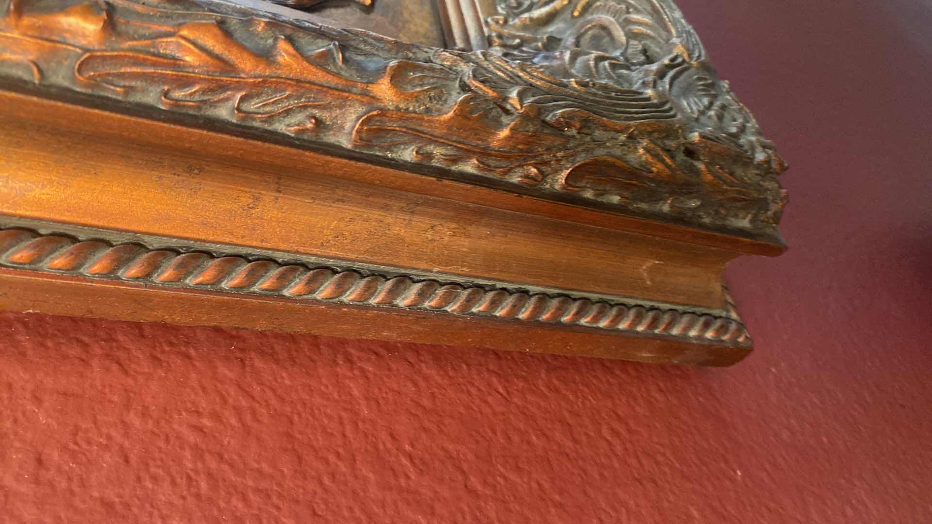 Photo 1 of ORNATE COPPER & BLACK WOOD BEVELED MIRROR FROM RESTAURANT IN WHIDBEY ISLAND, WASHINGTON STATE 91“ x 56“ (2 available each sold separately)